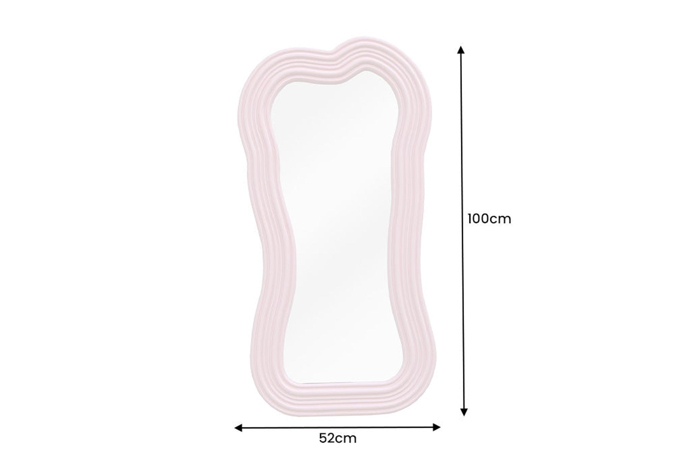Wand Spiegel Rosa H: 100 cm asymmetrisches Design Wand Spiegel Rosa H: 100 cm asymmetrisches Design