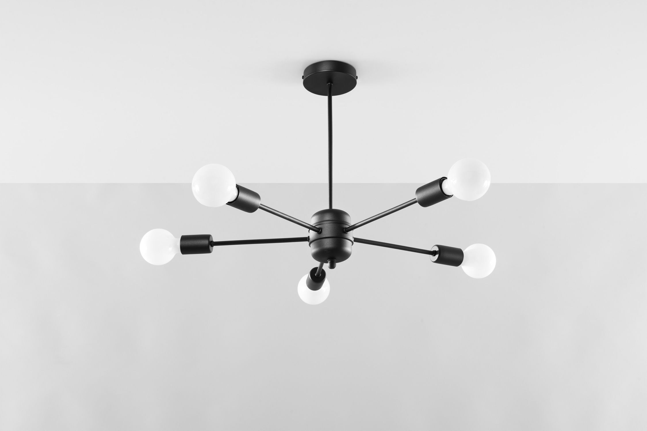 Deckenleuchte Schwarz Ø 66 cm 5-flammig für E27