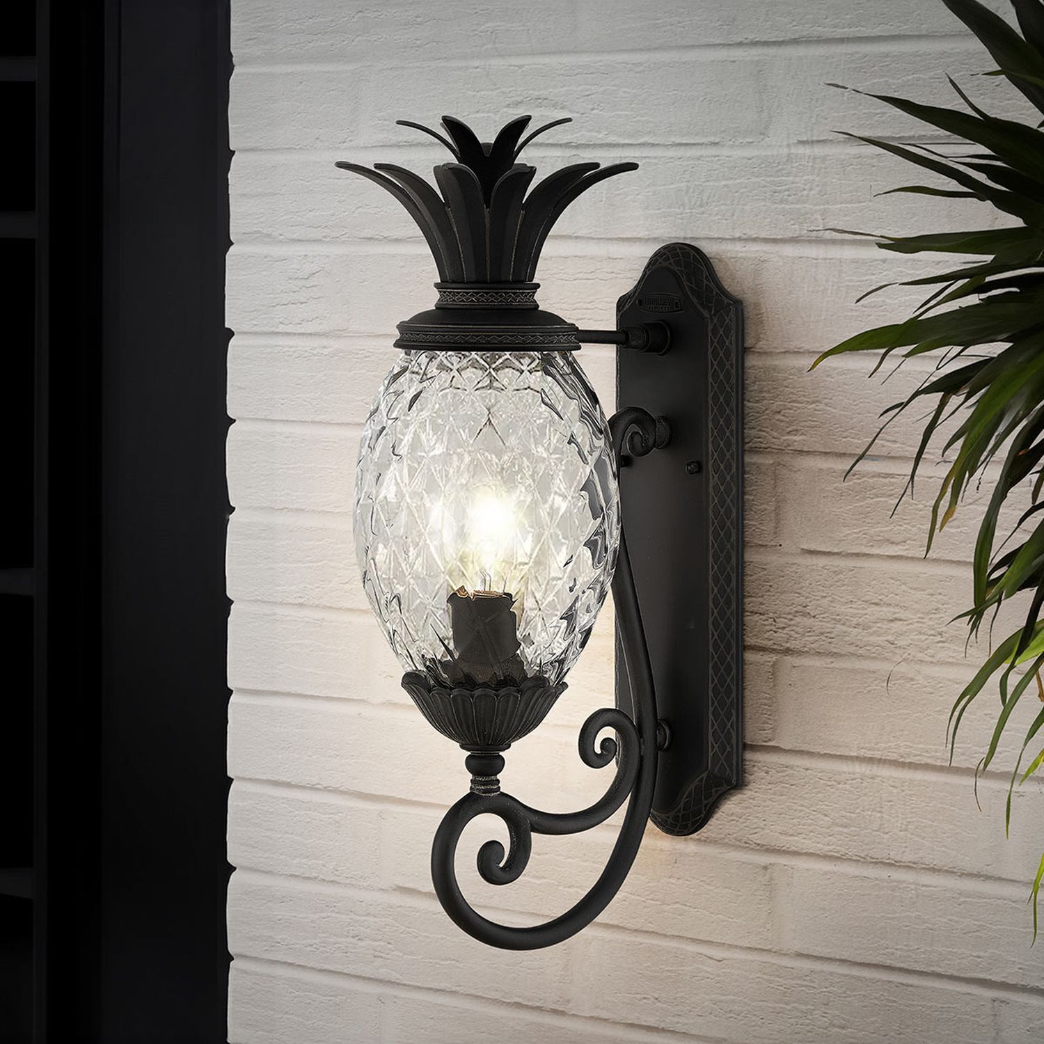 Wandleuchte außen Schwarz Antik IP44 dekorativ Ananas Design Wandleuchte außen Schwarz Antik IP44 dekorativ Ananas Design