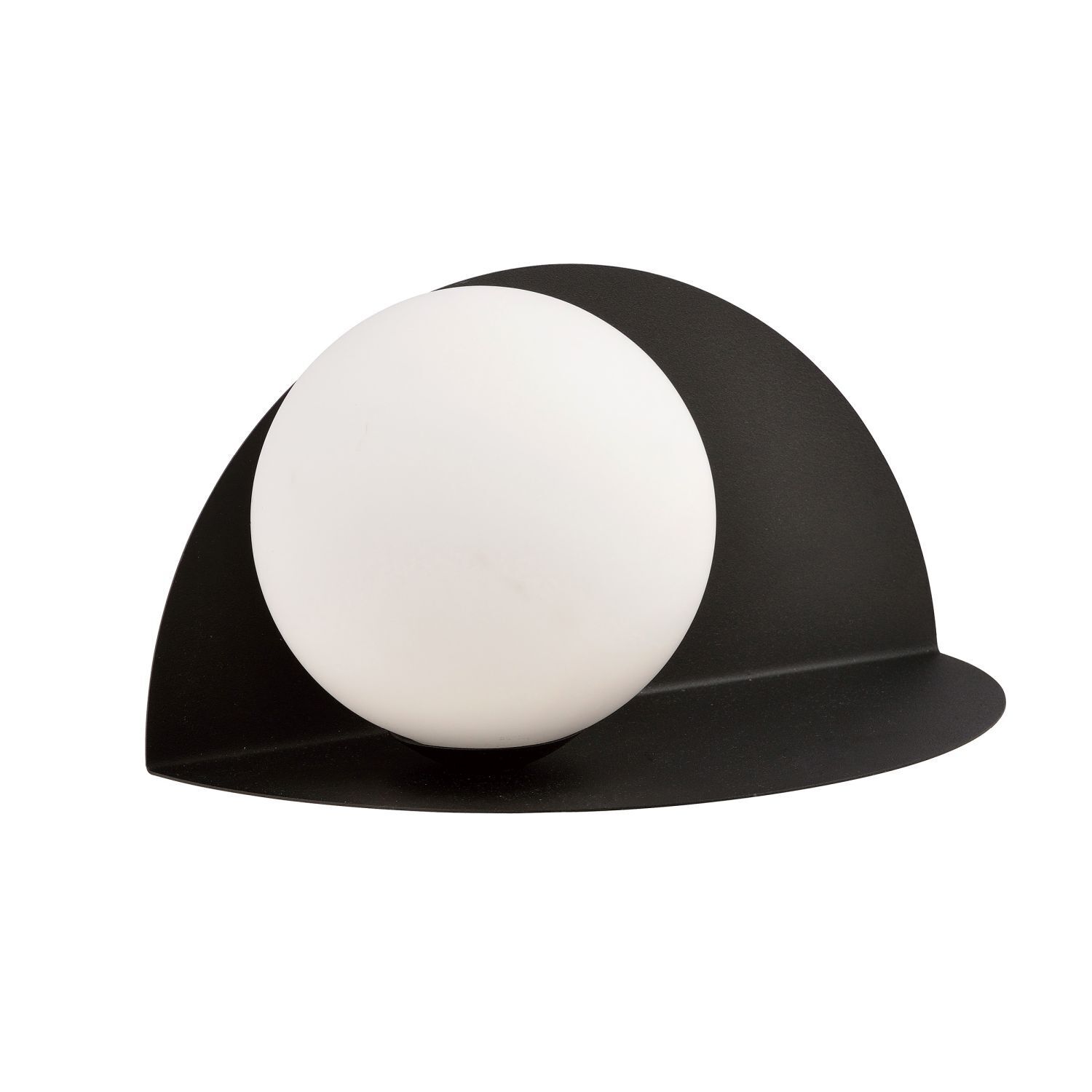 Wandlampe Kugelschirm Glas Metall Weiß Schwarz B: 30 cm SELMA
