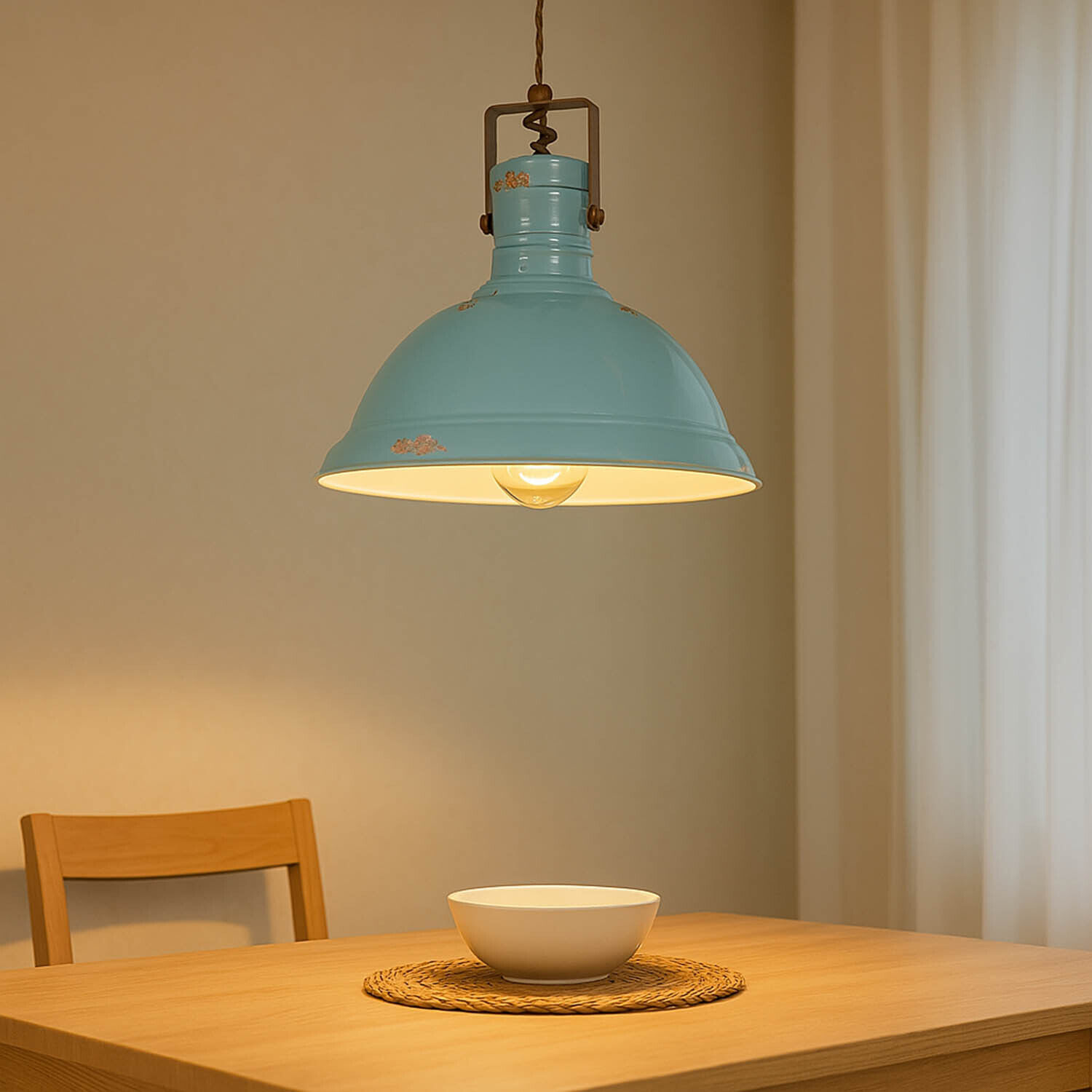 Hängelampe Keramik Metall E27 D: 40 cm rund Lampe, Lampenschirm