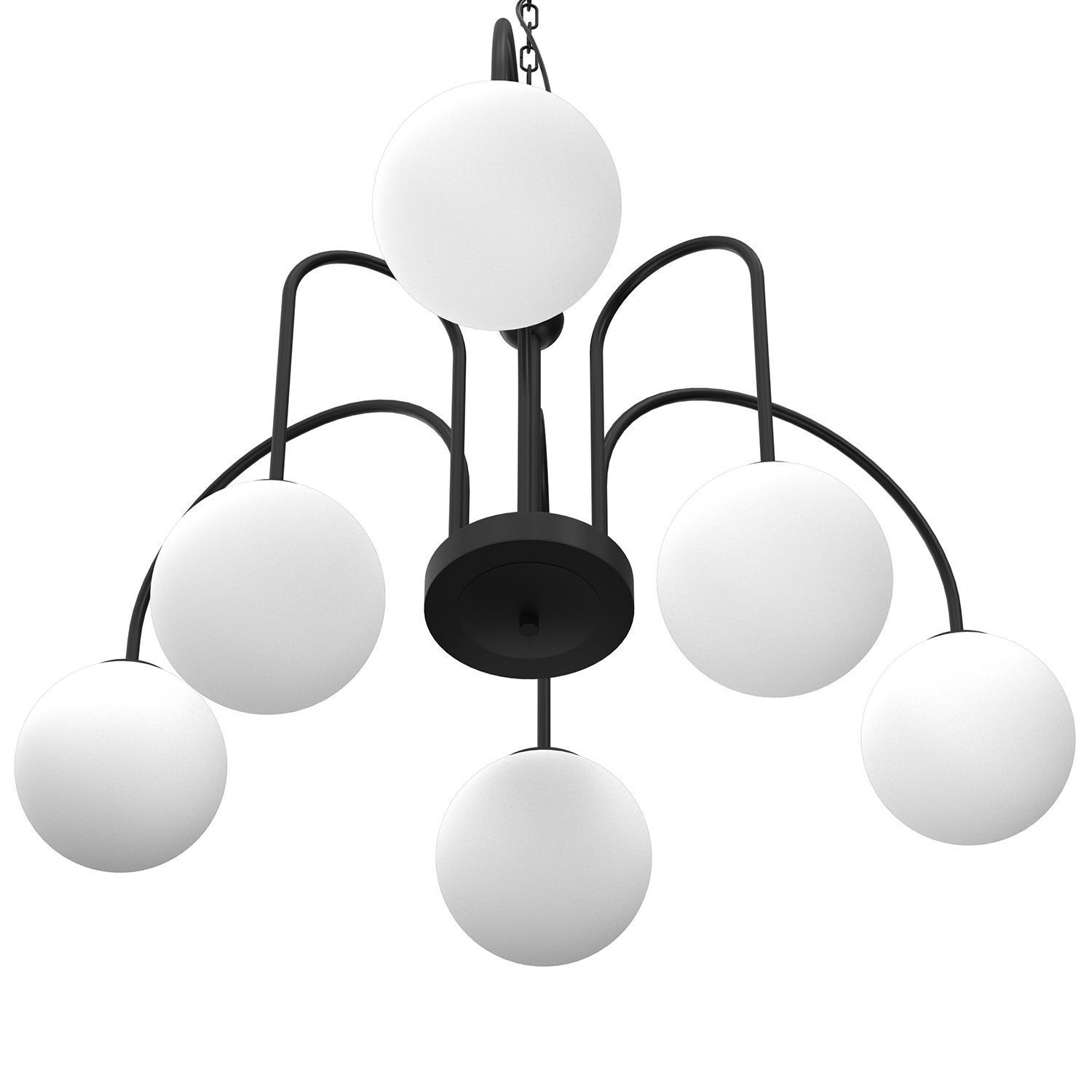 Hängelampe 6-flammig Glas Metall Ø65 cm E14 gemütlich