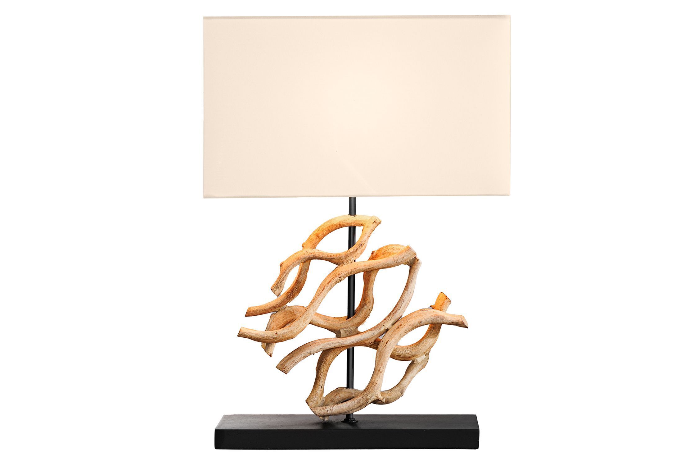 Tischlampe Holz Stoff blendarm E27 H:57 cm Leselicht