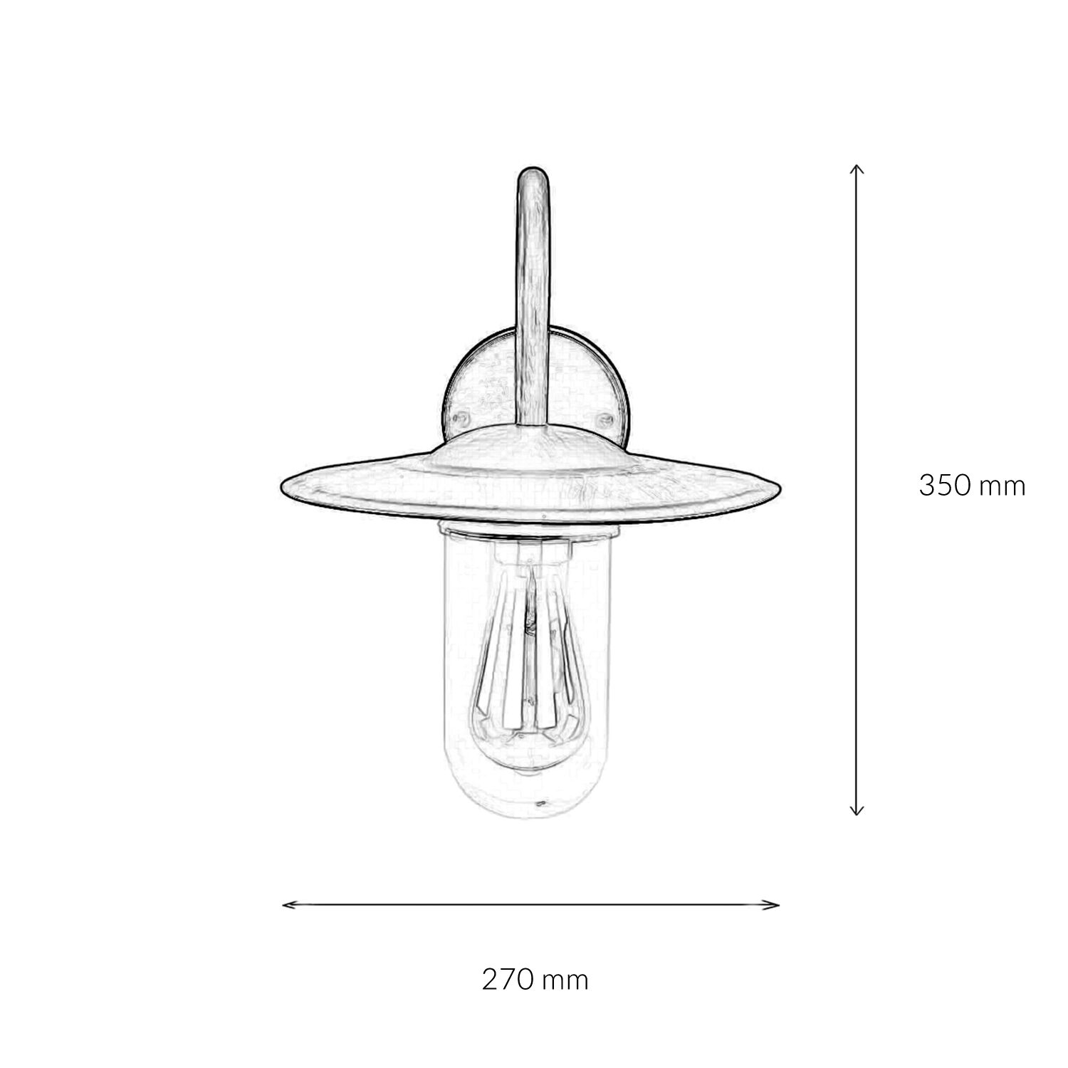 Wandlampe für Außen Schwarz Rot Antik E27 GÖTEBORG