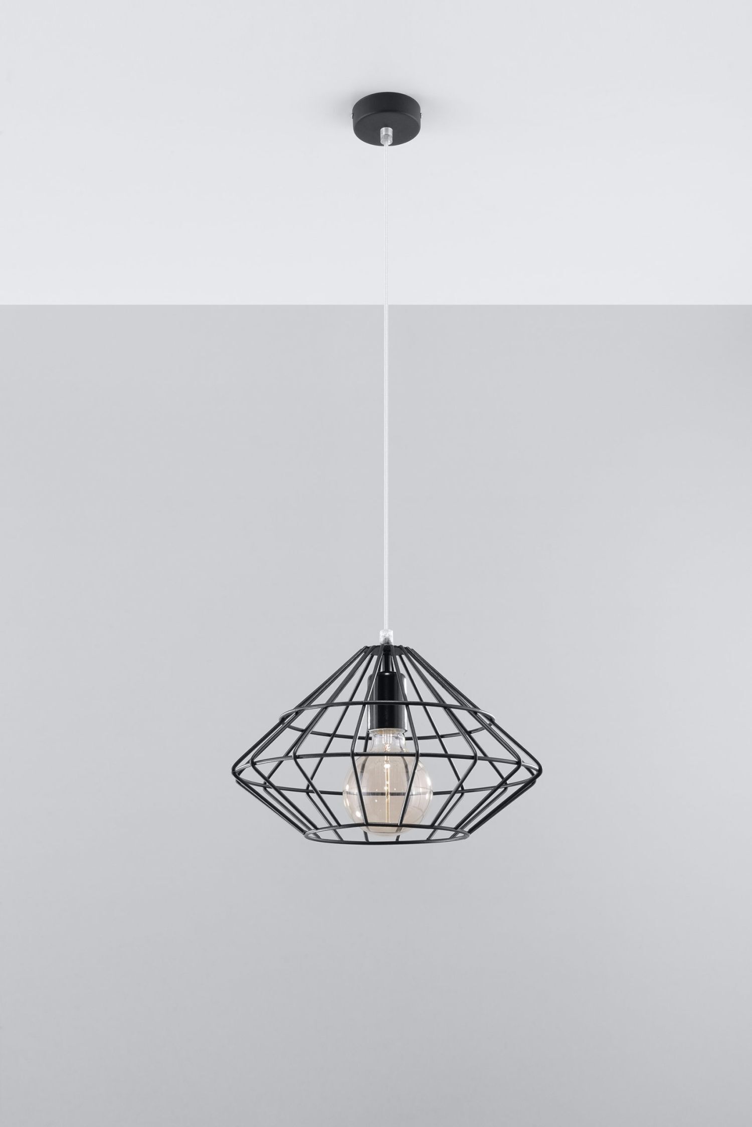 Pendelleuchte Draht geometrisch Käfigschirm E27