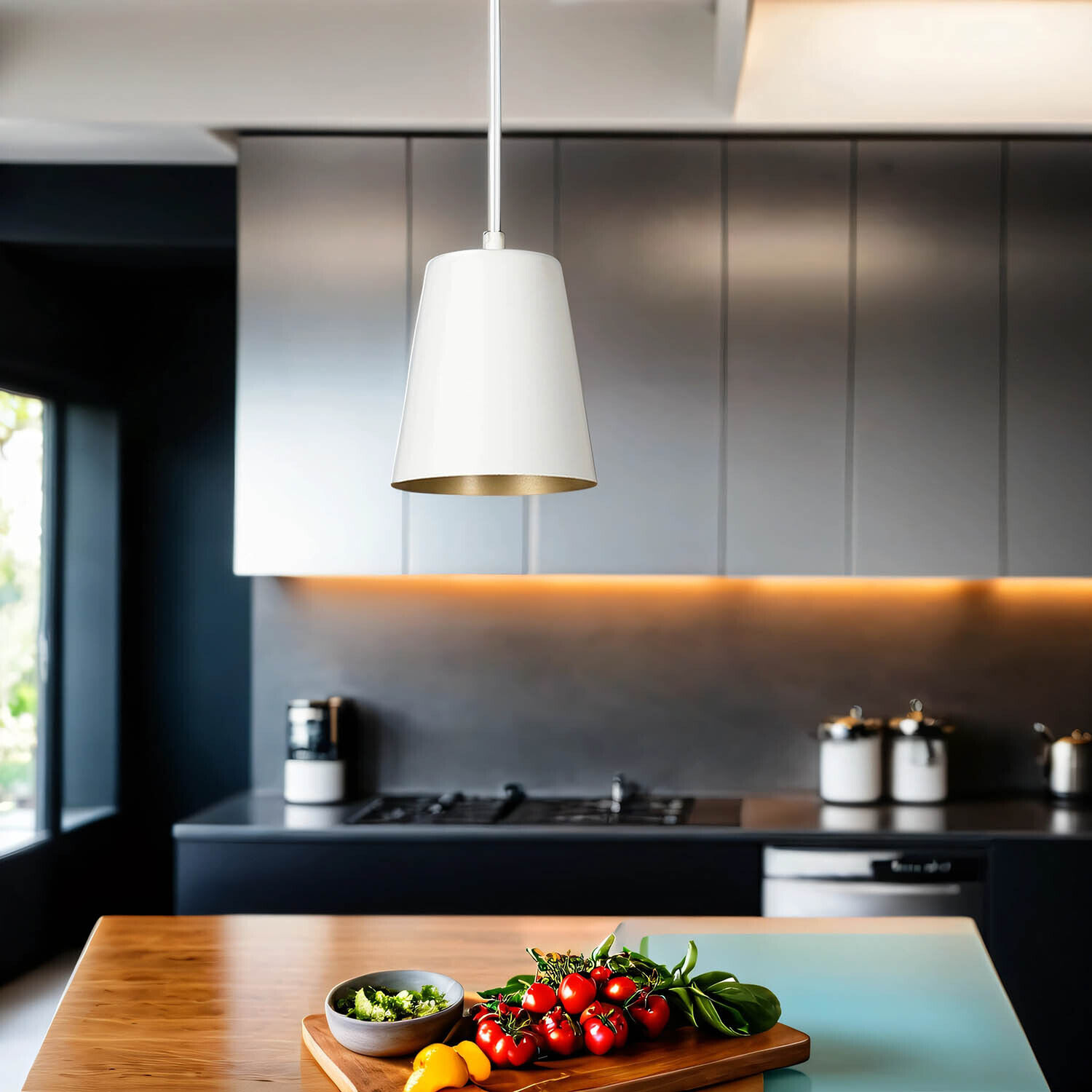 Pendelleuchte Weiß Gold Metall Retro flexibel E27 Drinnen, Innenarchitektur, Lampe