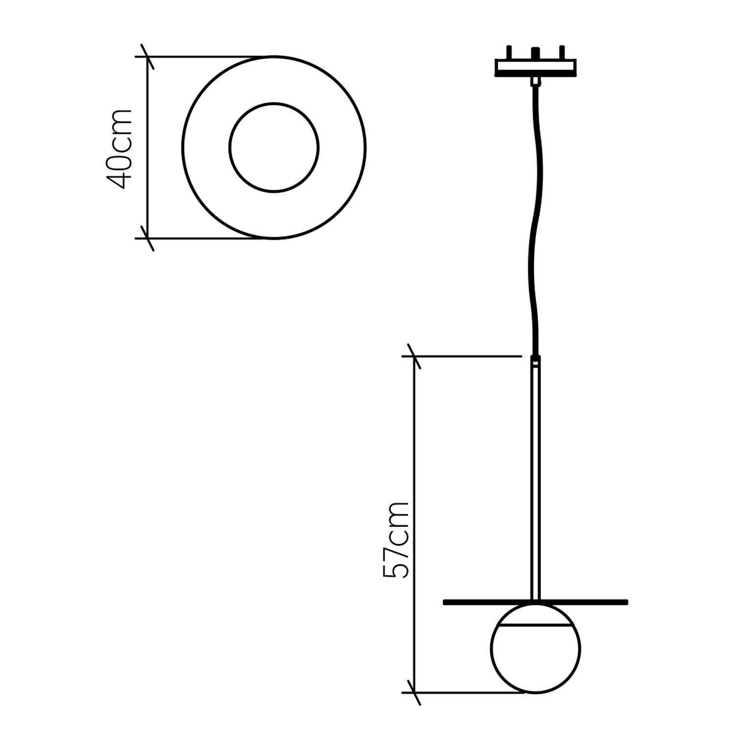 Pendelleuchte Glas Teakholzfurnier Ø 40 cm E27 Modern