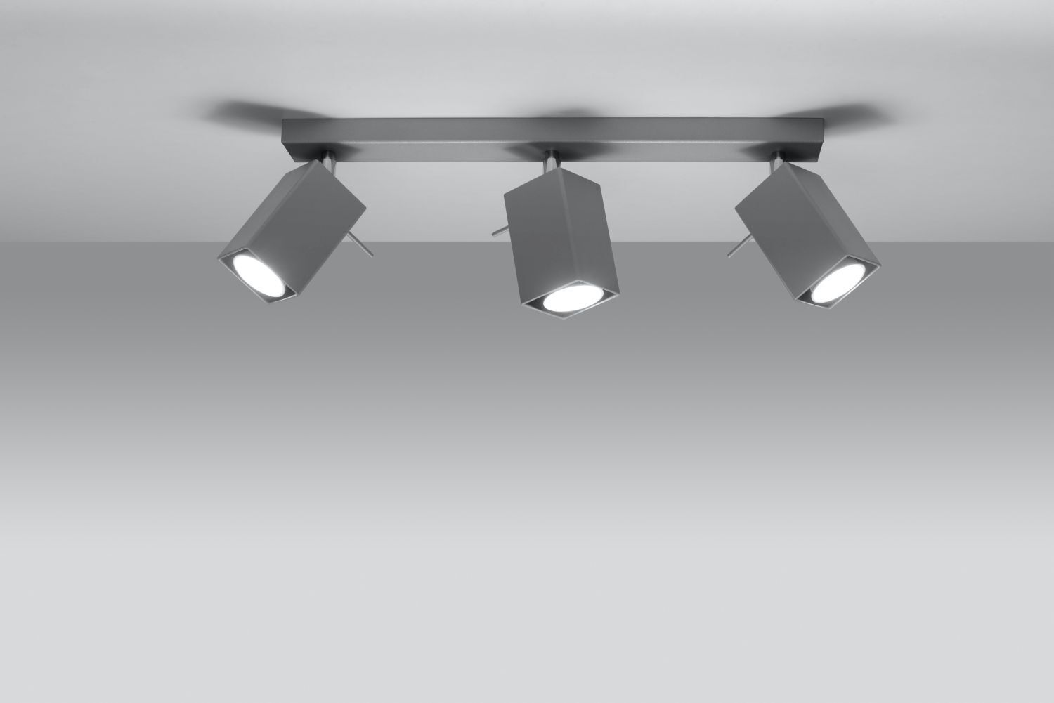 Deckenstrahler Grau Stahl B:45cm eckig 3x GU10 FALERIA