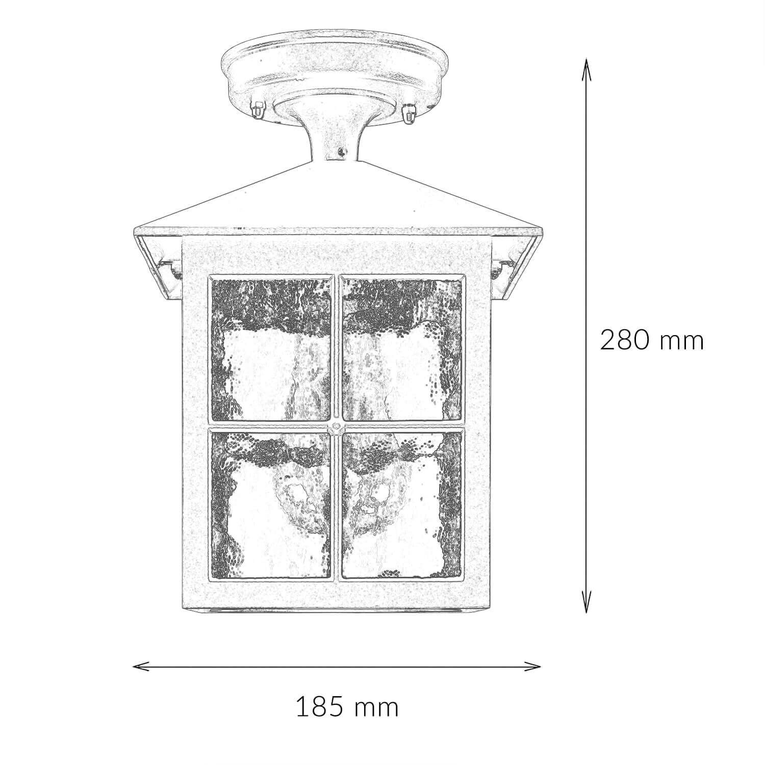 Kleine Deckenleuchte HAROLD außen Schwarz Rustikal