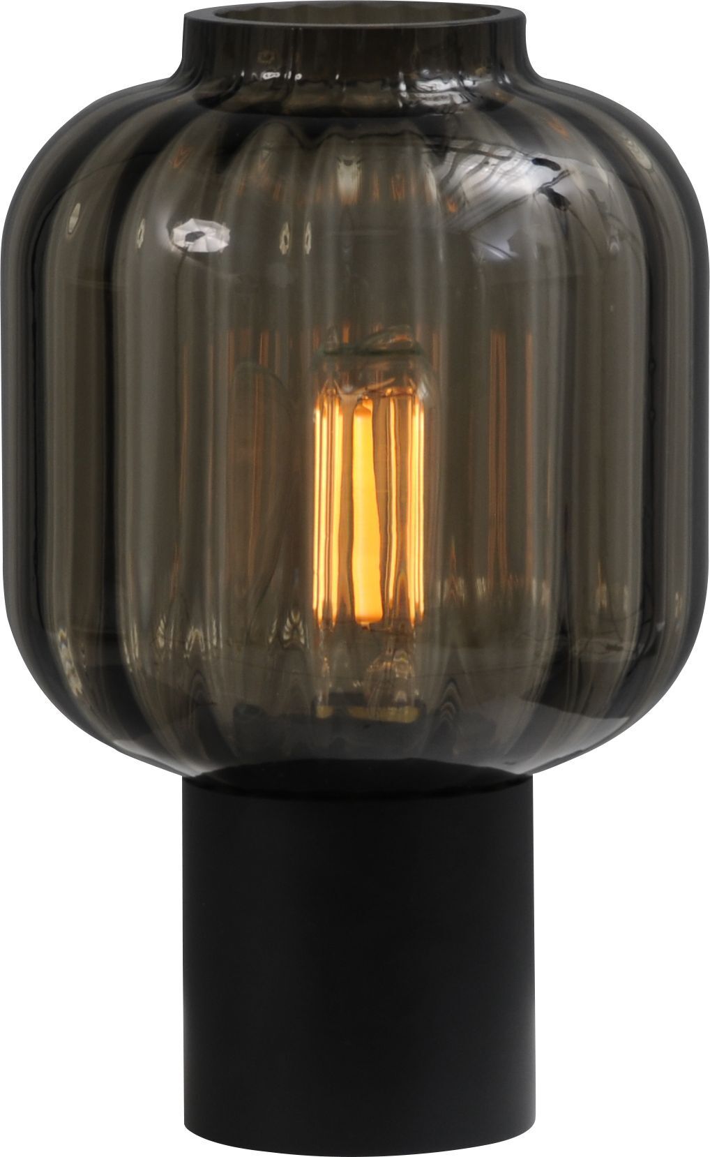 Tischlampe Schwarz 31 cm hoch Glas Metall ELYA