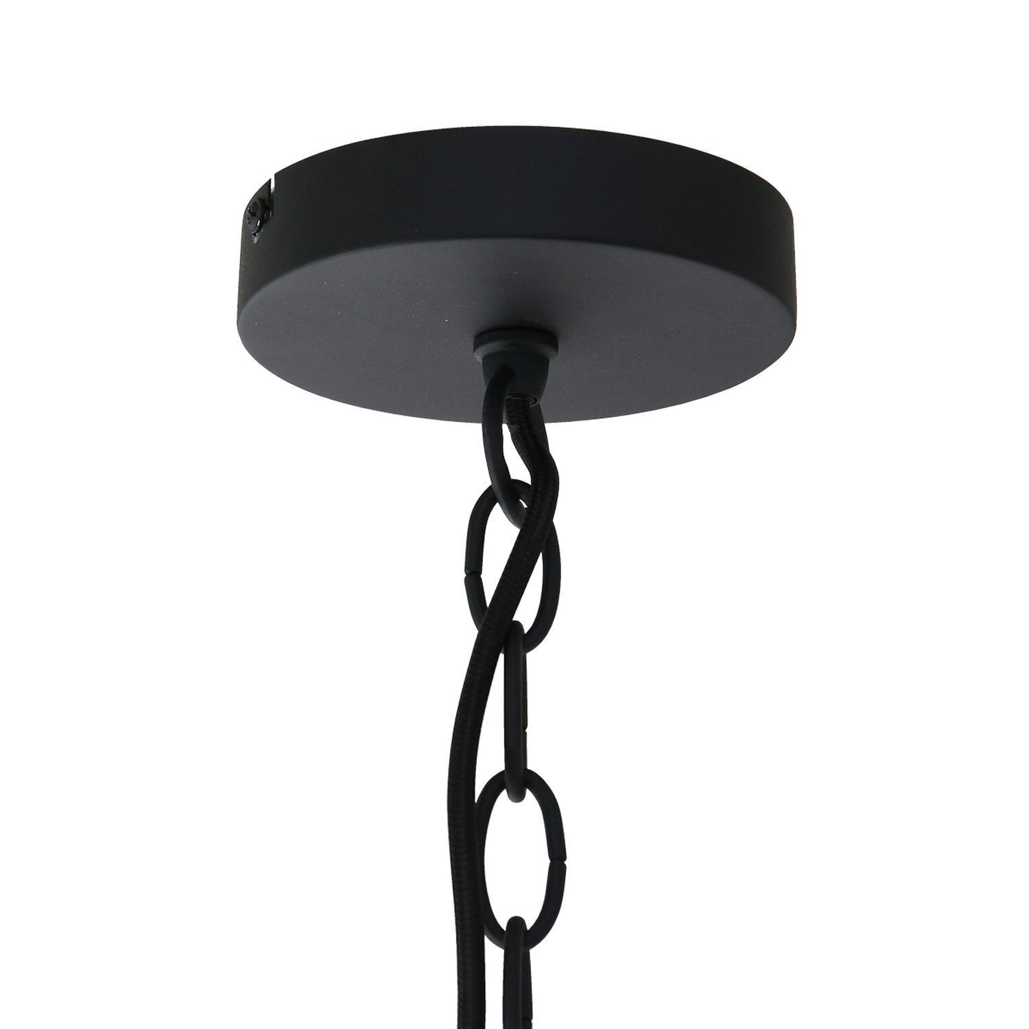 Runde Hängelampe Metall in Schwarz Gold 50 cm Modern