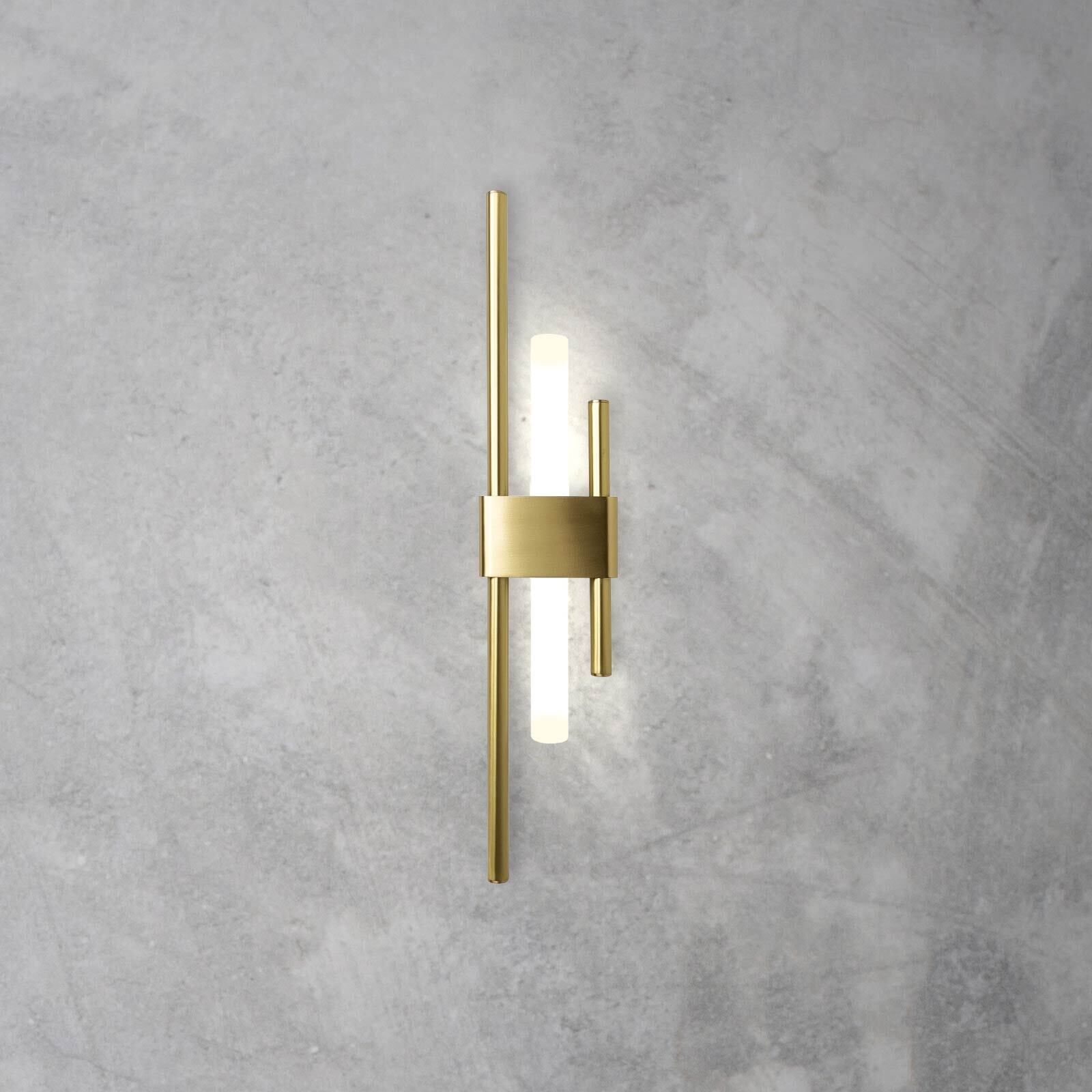 Wandlampe Messing massiv H: 50,5 cm Art Déco für S14d