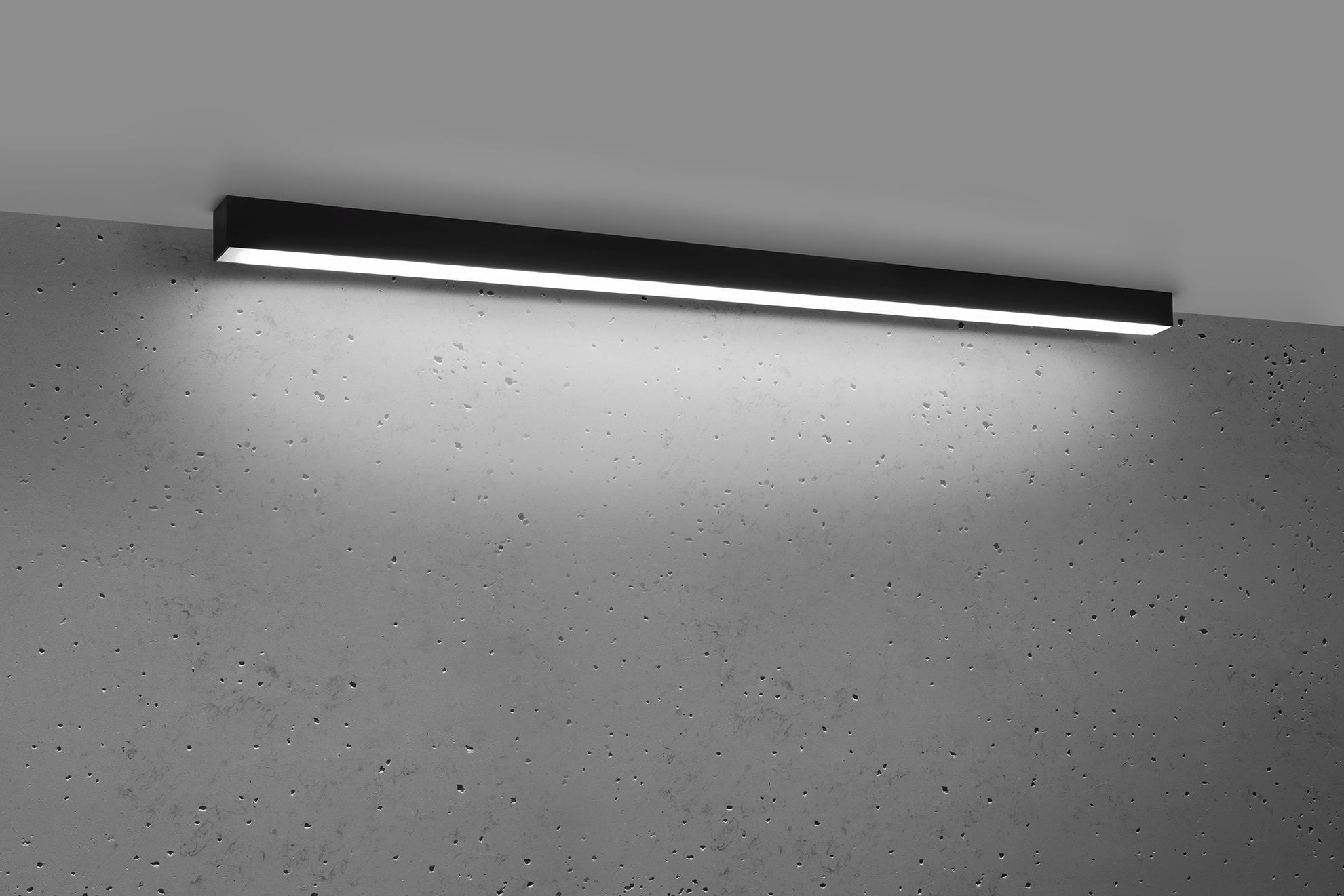 LED Deckenlampe Schwarz Metall 118 cm lang 4000 K