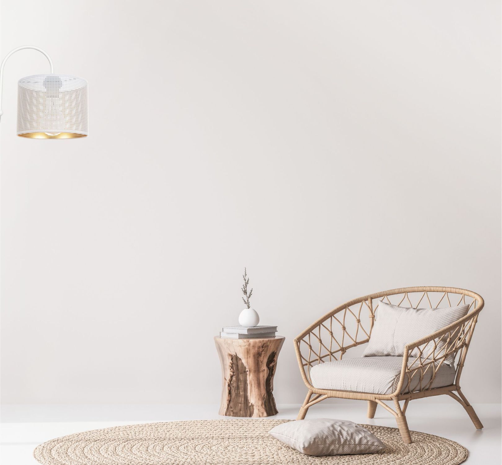 Metall Wandleuchte in Weiß Gold E27 B:20 cm stilvoll Lampe, Dekoration für Zuhause