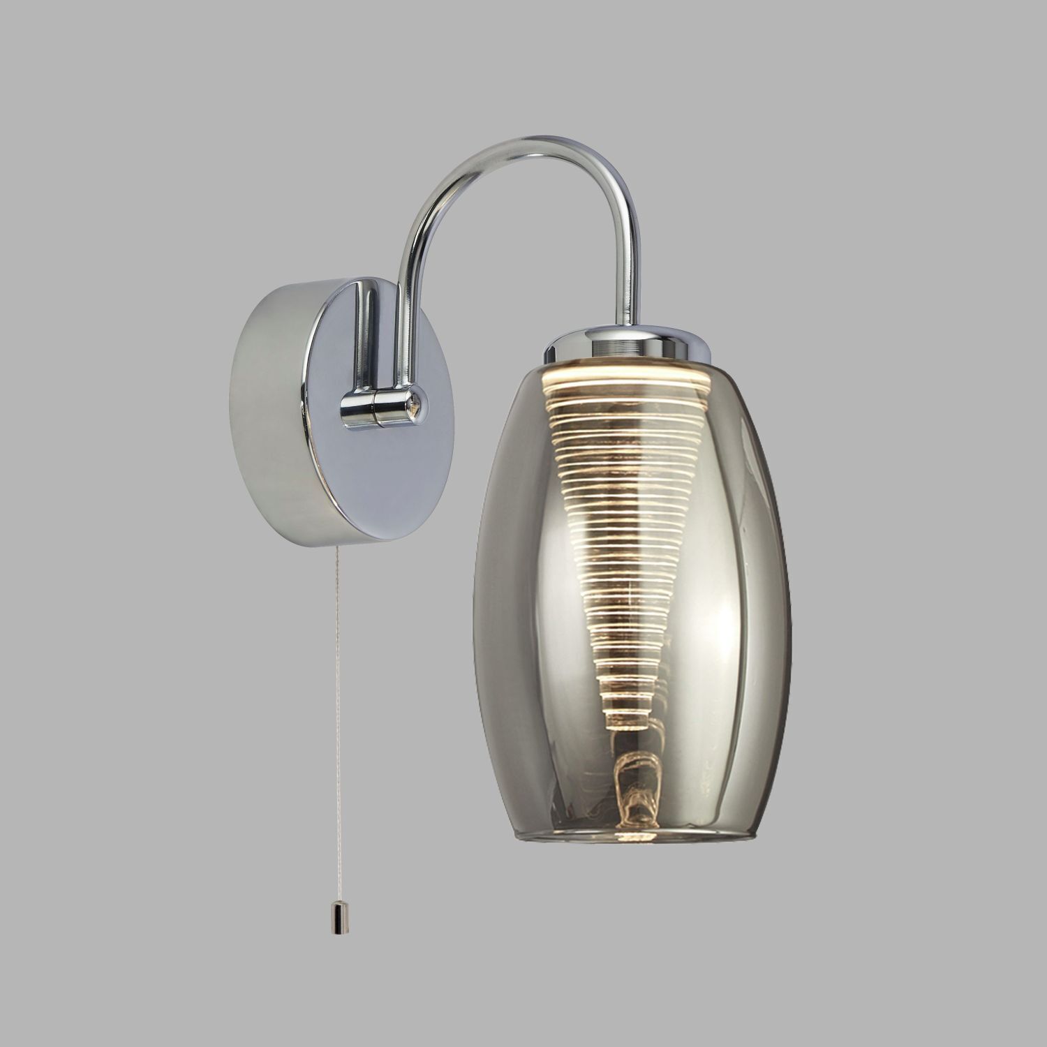 LED Wandlampe mit Schalter Rauchglas 3000 K 202 lm