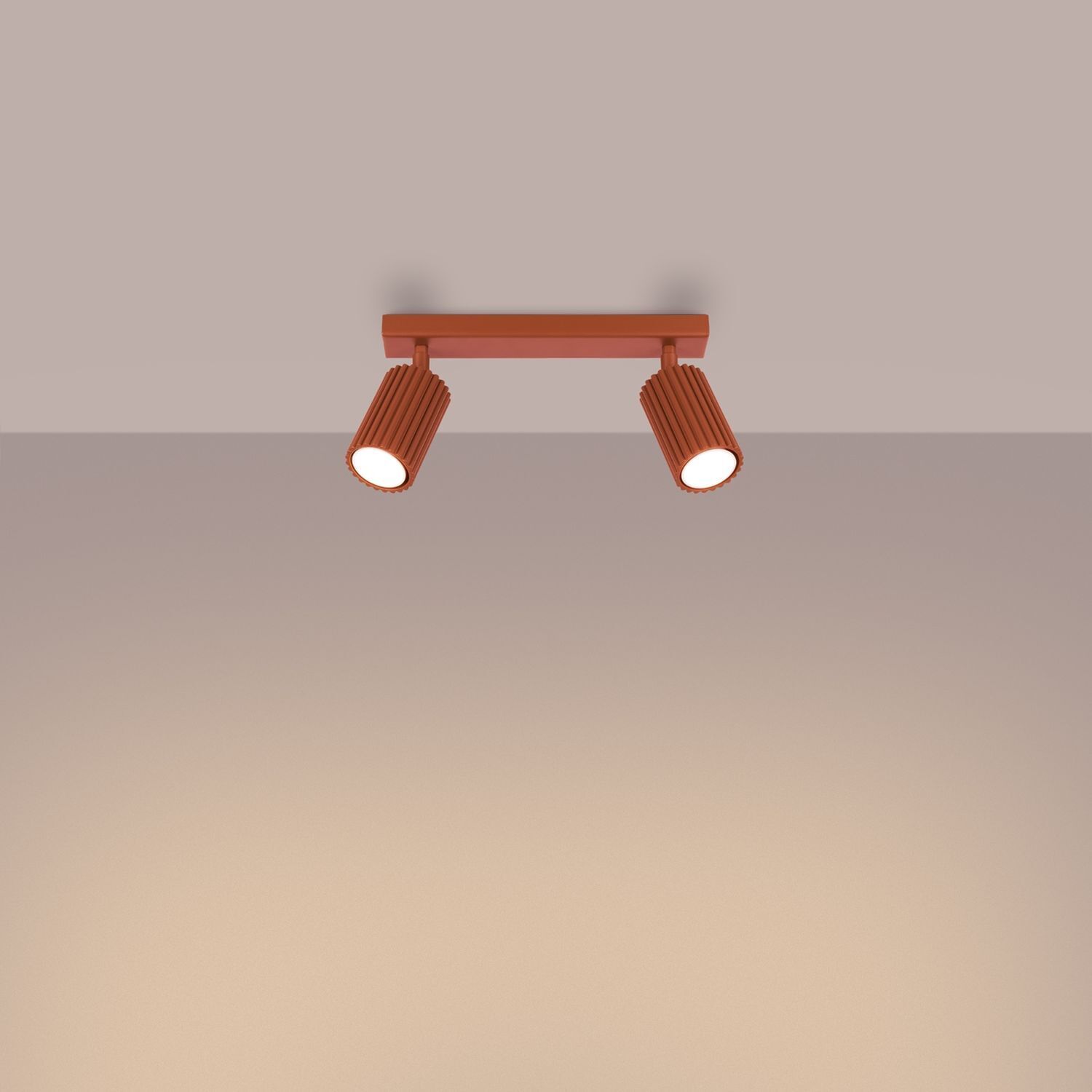 Deckenleuchte schwenkbar B: 30 cm klein 2-flammig GU10 Rot