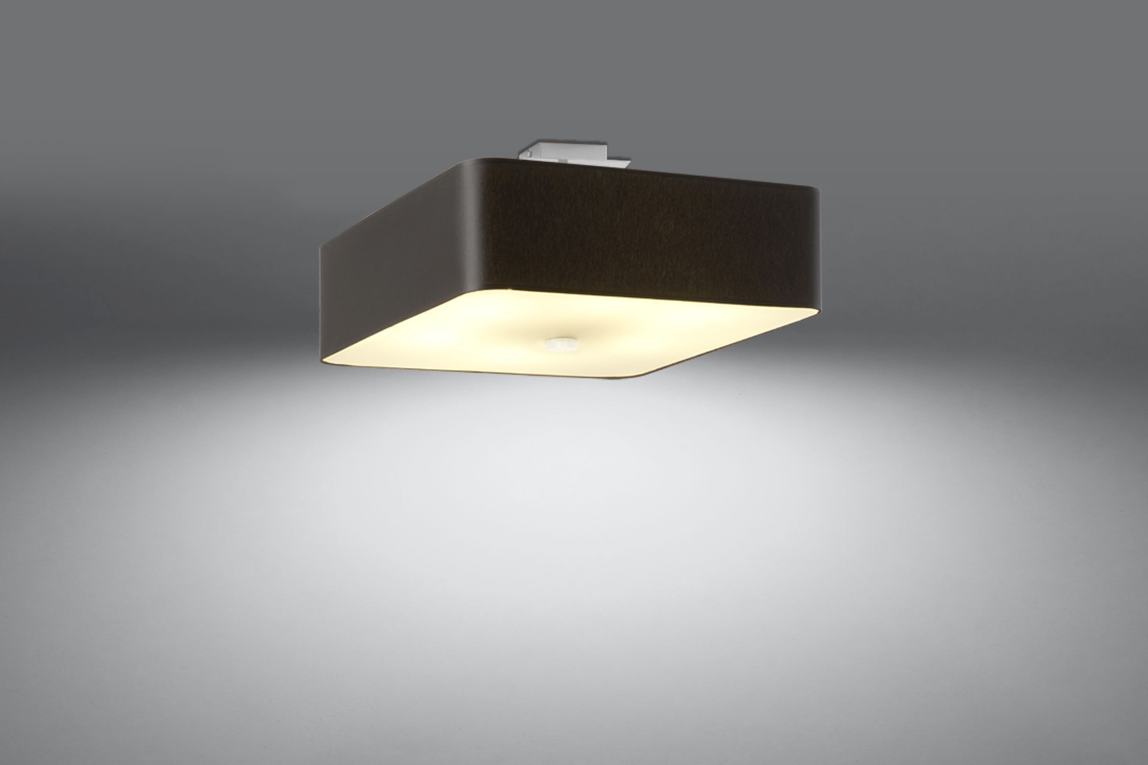Deckenleuchte Stoff Glas B: 45 cm quadratisch Schwarz