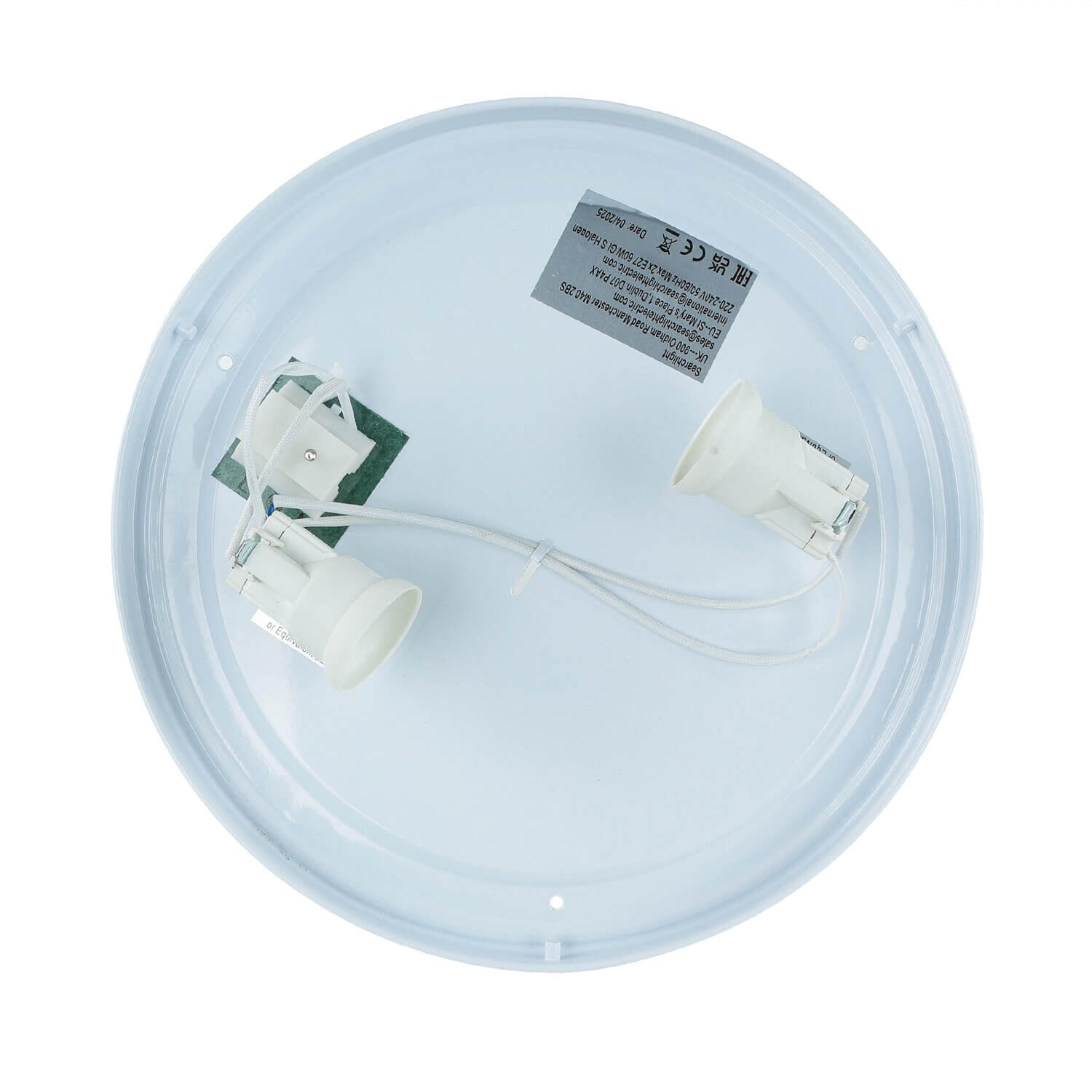 Deckenlampe Stoff Samt rund Ø 38 cm H: 10 cm Rosa 2x E27 Teller