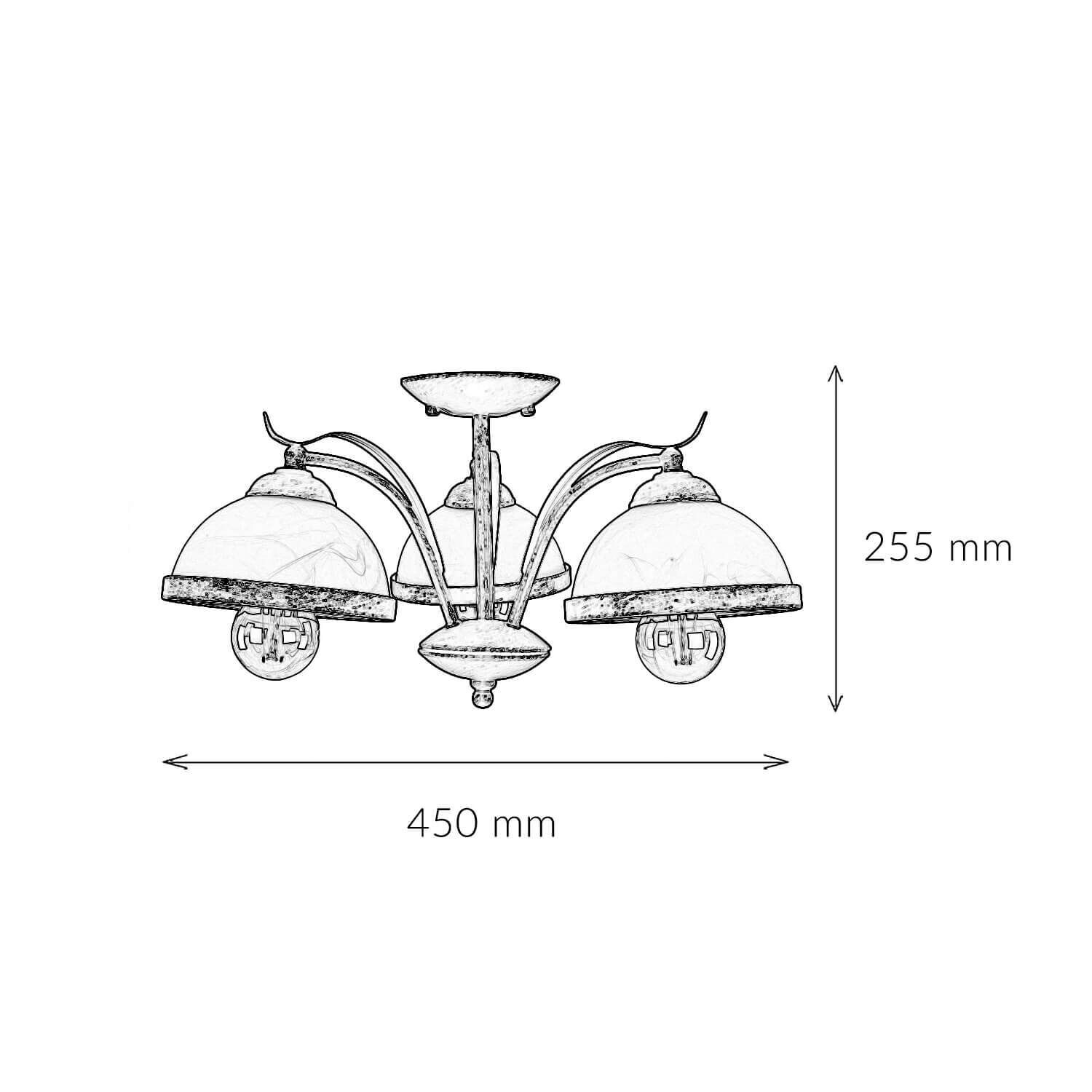 Deckenleuchte KORFU in Messing Antik 3-flmg deckenleuchte, fünf-armen, globe lampen, metall, verkupferte farbe