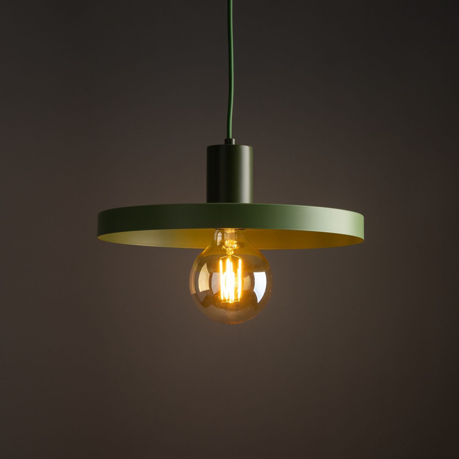 Grüne Pendelleuchte E27 Ø30 cm rund Vintage Metall Licht, Lampe