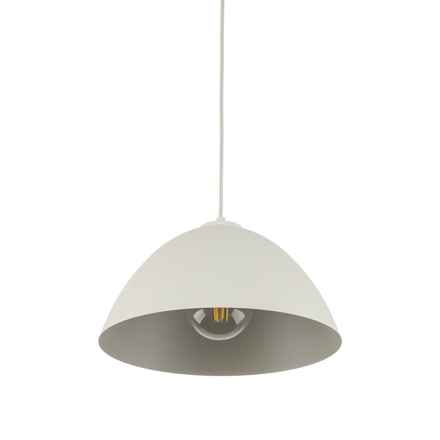 Pendelleuchte Metall Beige Ø 34 cm rund Höhe verstellbar E27