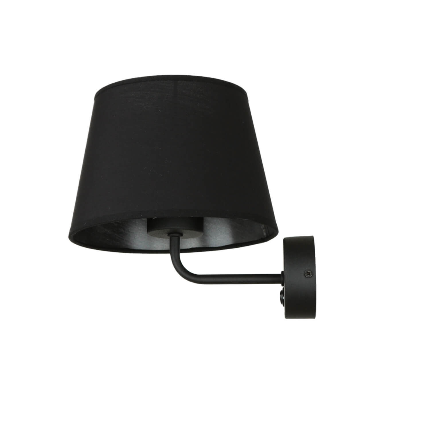 Wandlampe mit Schalter Schwarz Stoffschirm MAJA