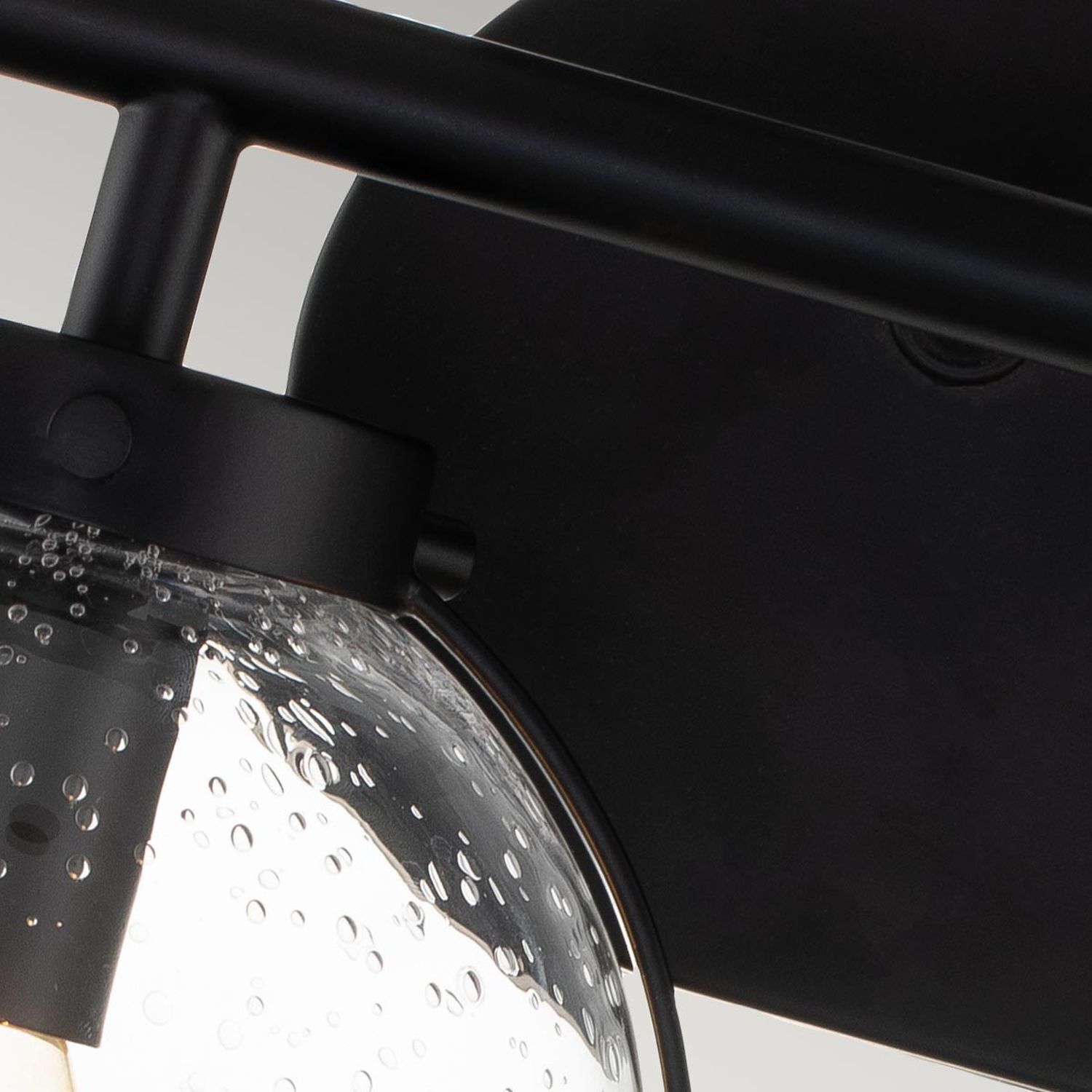 Badezimmerlampe Glas Metall IP44 38,1 cm breit Schwarz