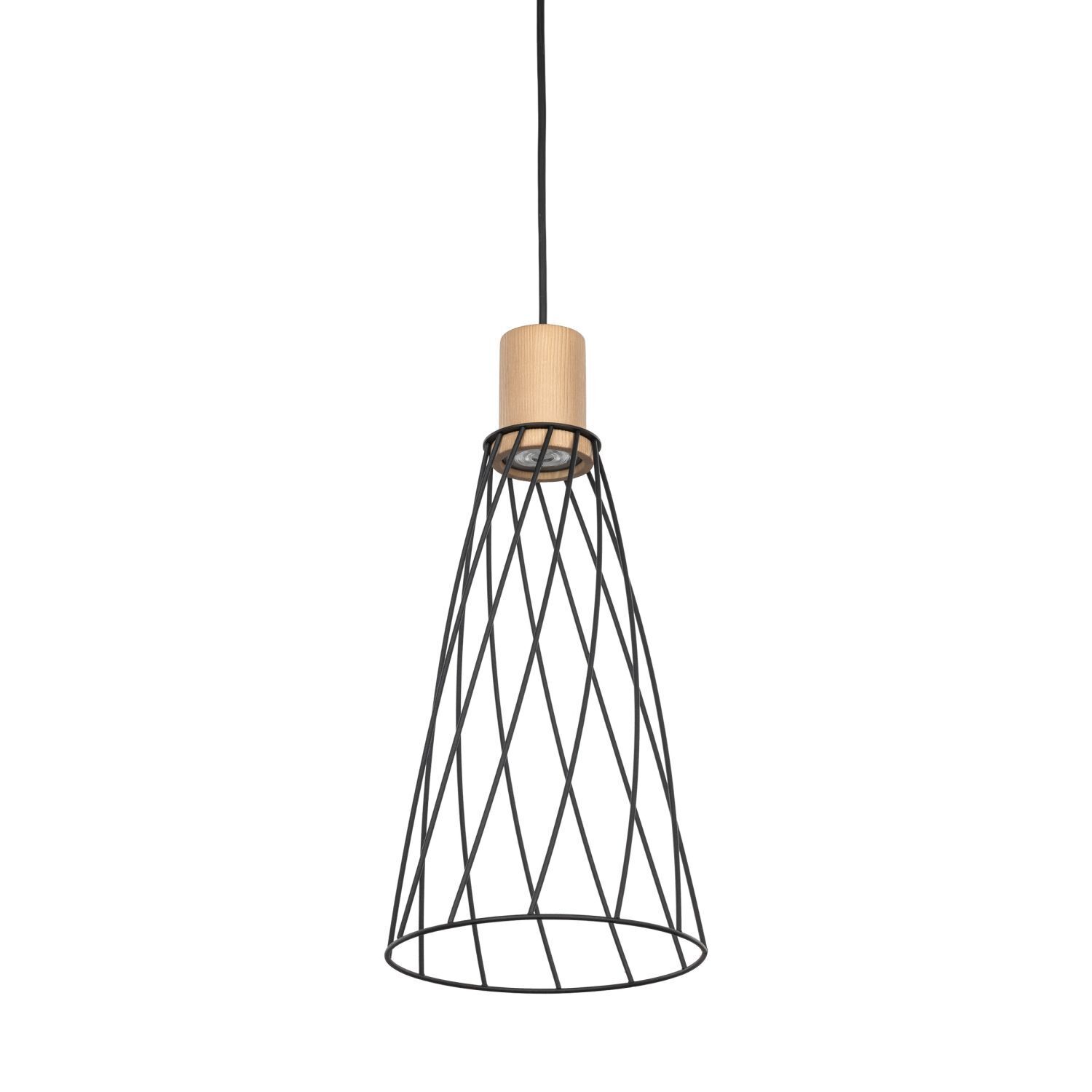 Pendelleuchte Schwarz Kiefer Ø 19 cm H: max. 180 cm GU10