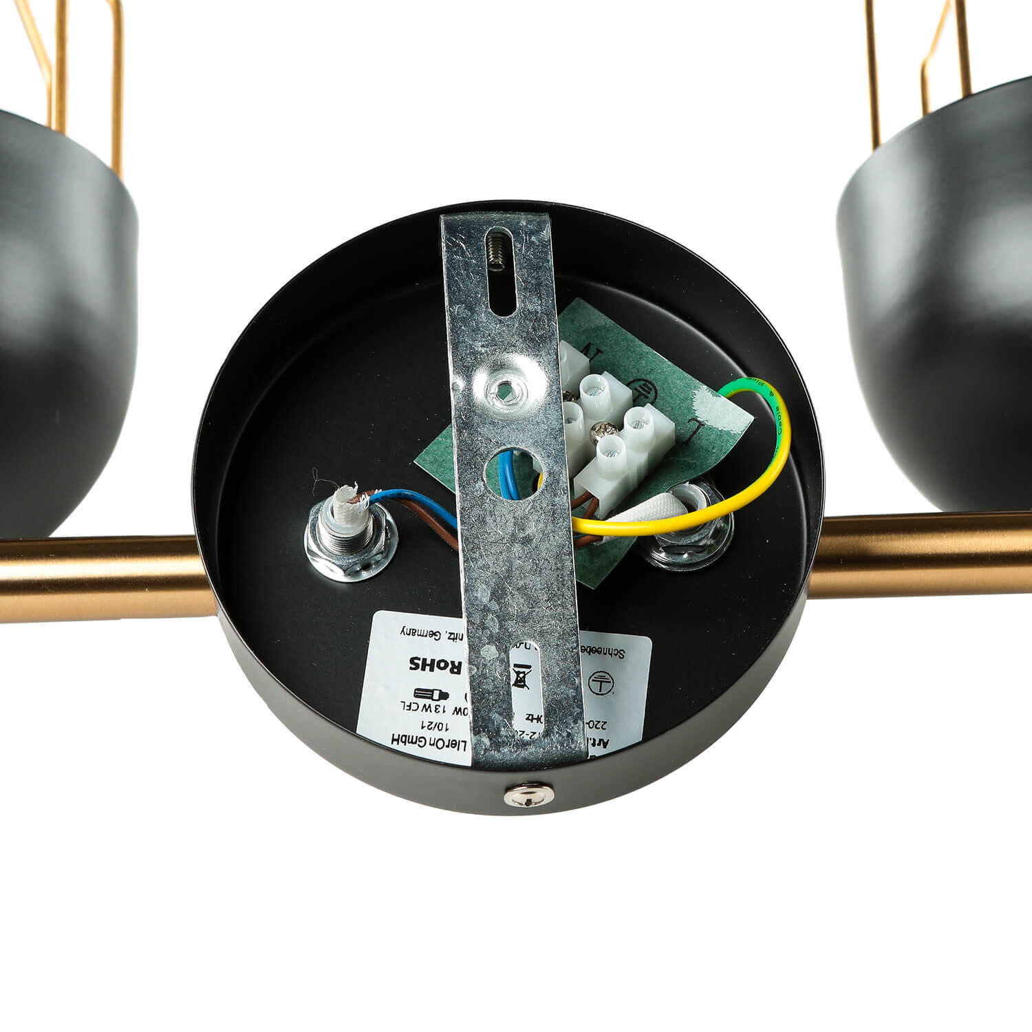 Wandlampe Schwarz Gold groß 4x E14 Metall Loft Design Kochtopf, Kochgeschirr