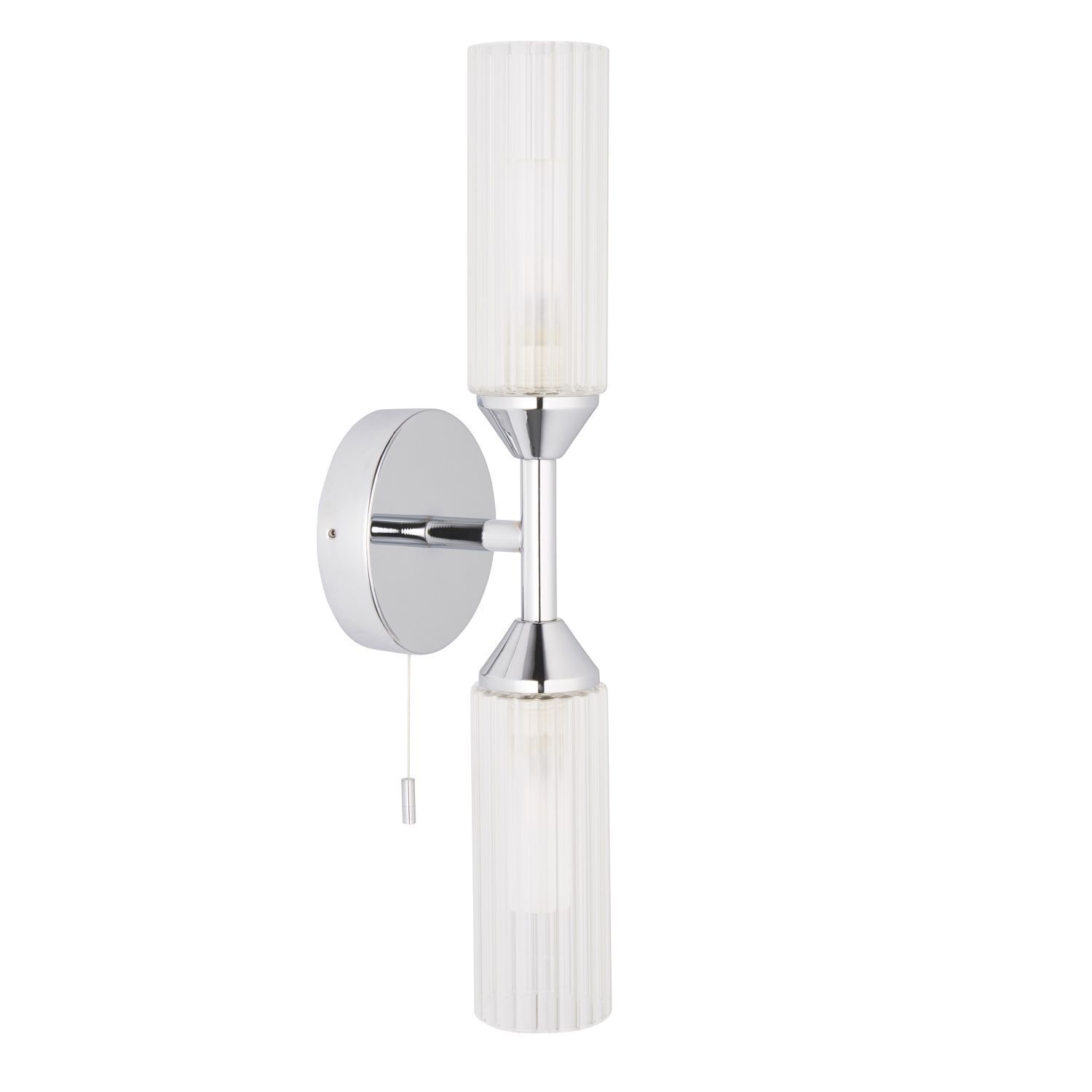 Wandleuchte Bad mit Schalter IP44 Chrom Weiß 2x G9 Up Down