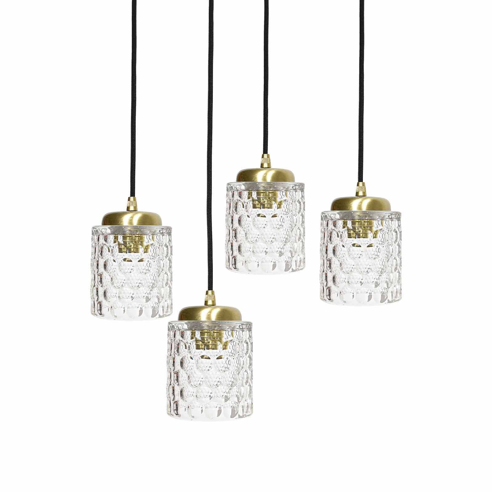 Hängelampe Messing Eisen Glas Ø 49 cm rund 4x E27 Esszimmer