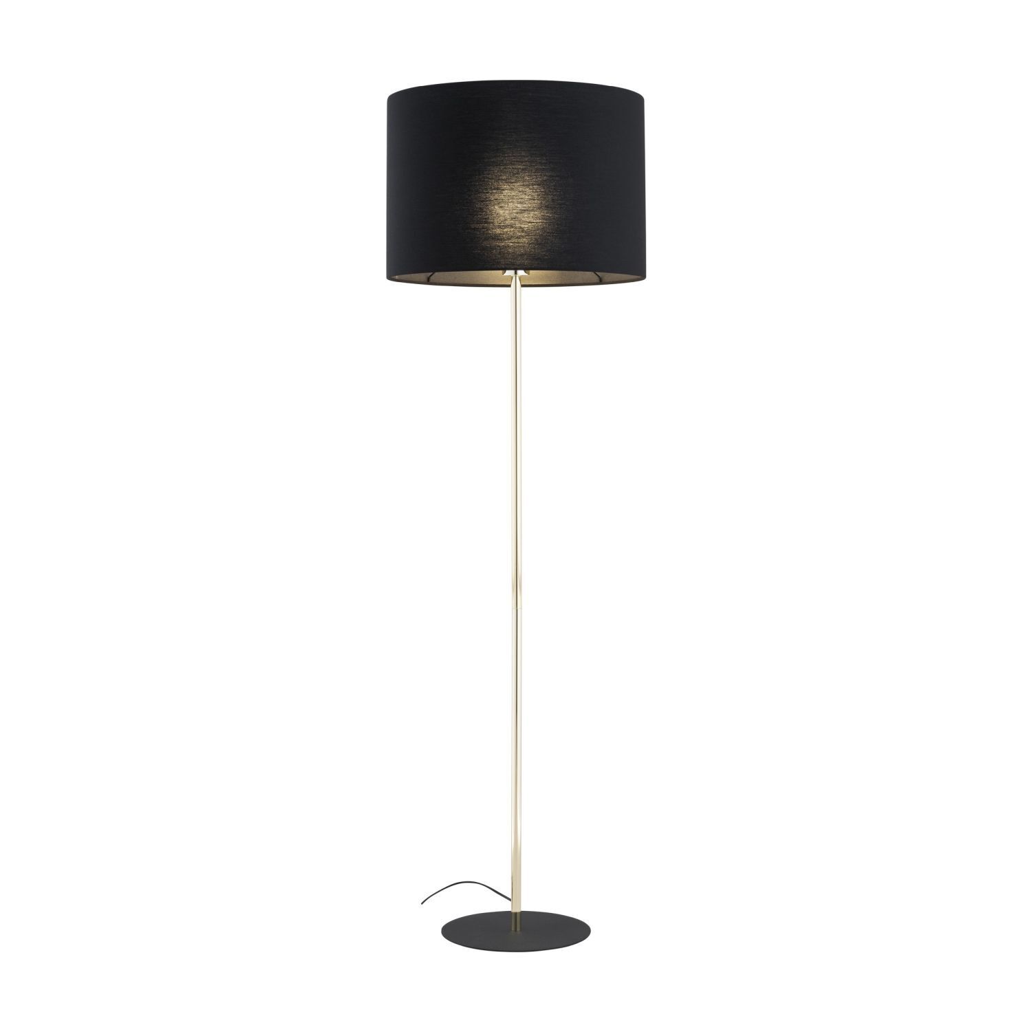 Stehlampe Wohnzimmer 160 cm Stoff Metall in Gold Schwarz E27