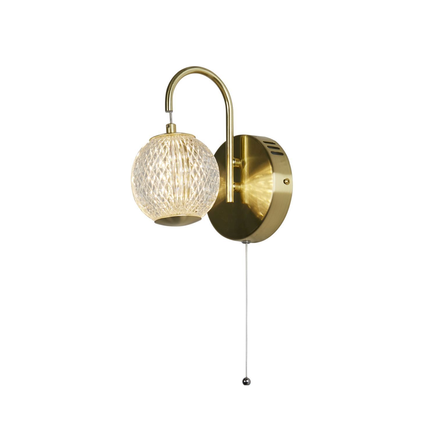 LED Wandlampe in Messing Metall 430 lm mit Zugschalter