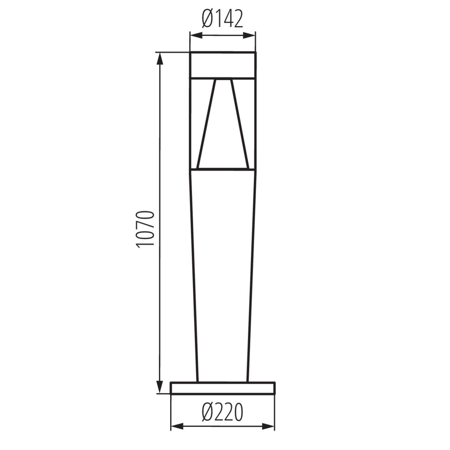 Pollerleuchte Modern IP54 Grau 107 cm Garten Weg