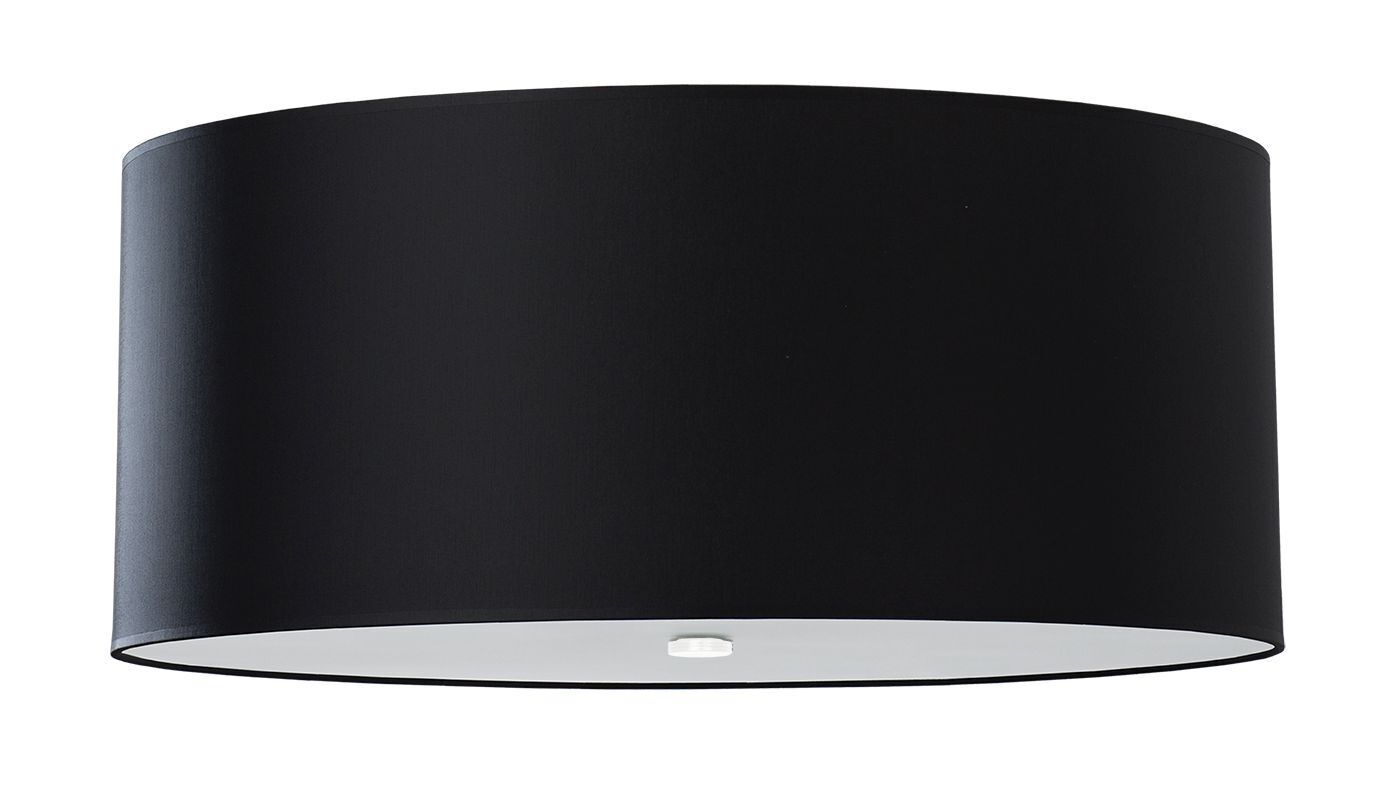 Deckenleuchte Stoff Glas Ø 70 cm H: 35 cm Schwarz