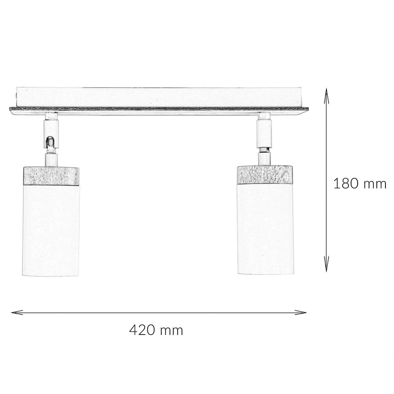 Deckenstrahler Weiß Skandinavisch mit Holz 2x GU10 Leuchte, Beleuchtung