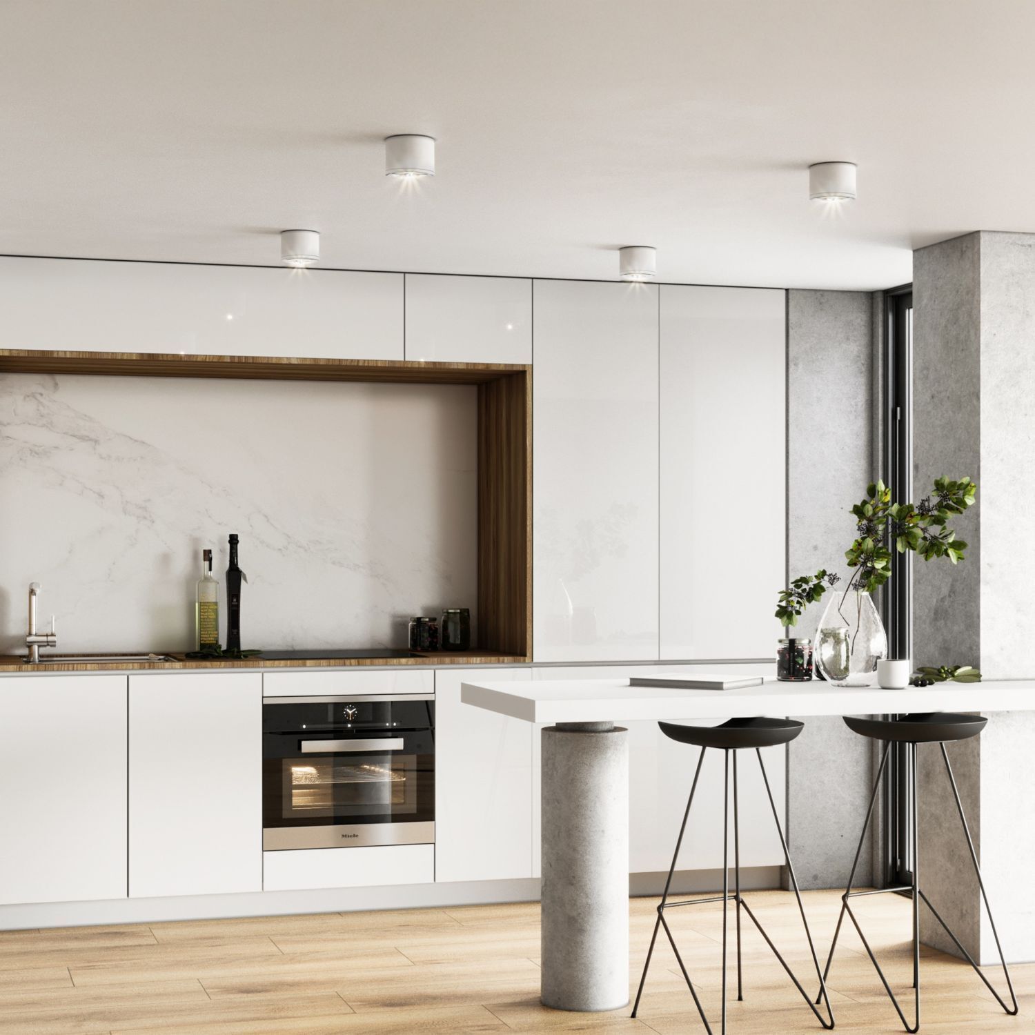 Drinnen, Innenarchitektur, Küche, Mikrowelle, Fußboden