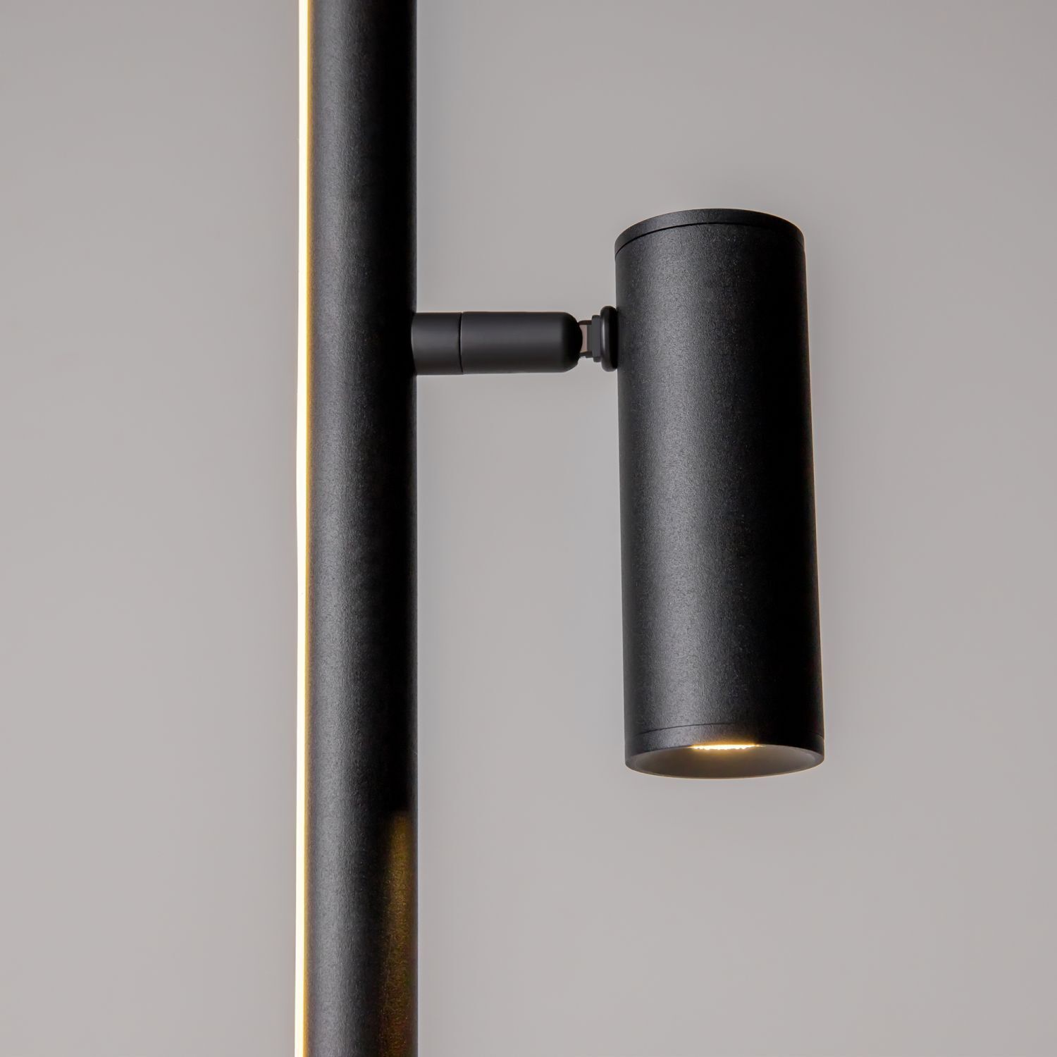 Wandleuchte, Stehlampe, Schwarz, Metall, LED-Beleuchtung