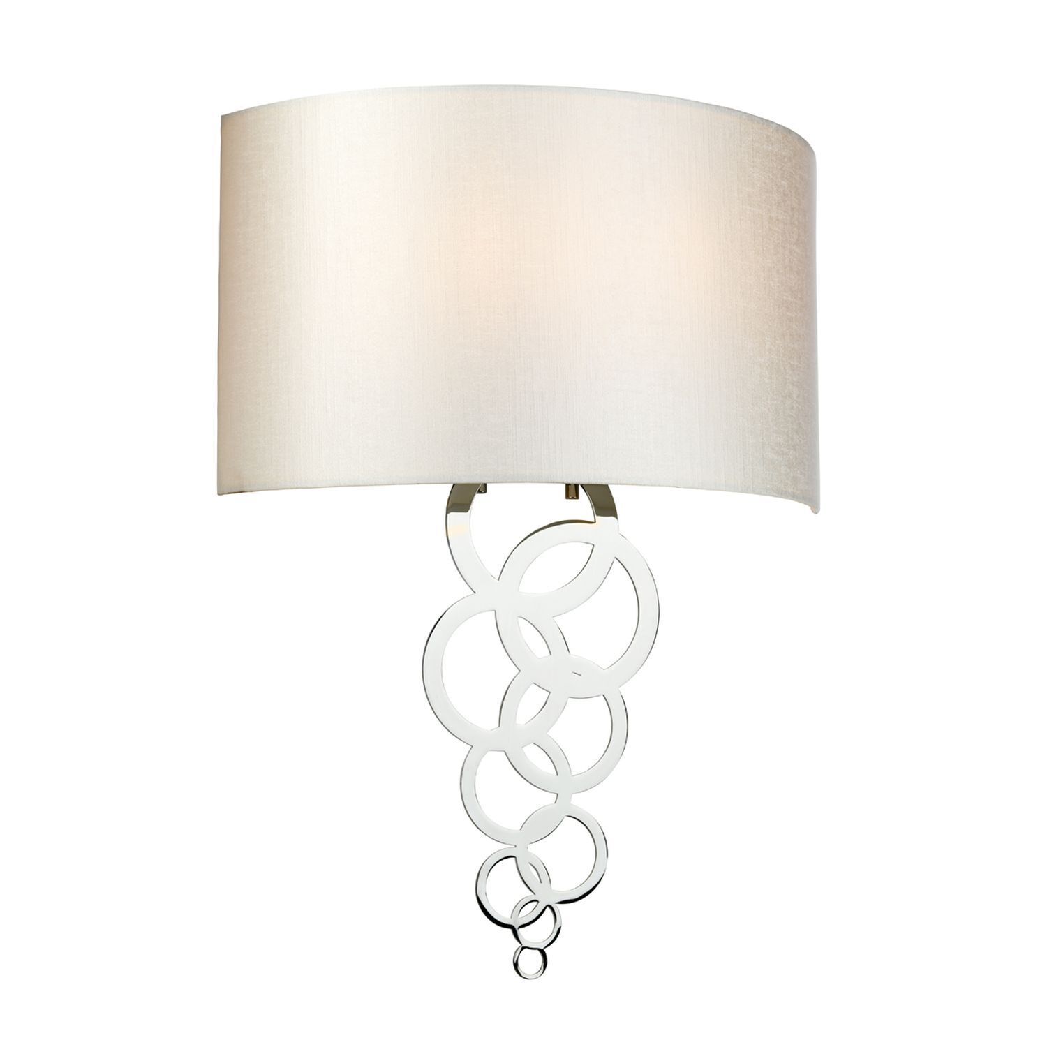 Wandlampe Creme Chrom Modern Stoff Metall Up Down Flur
