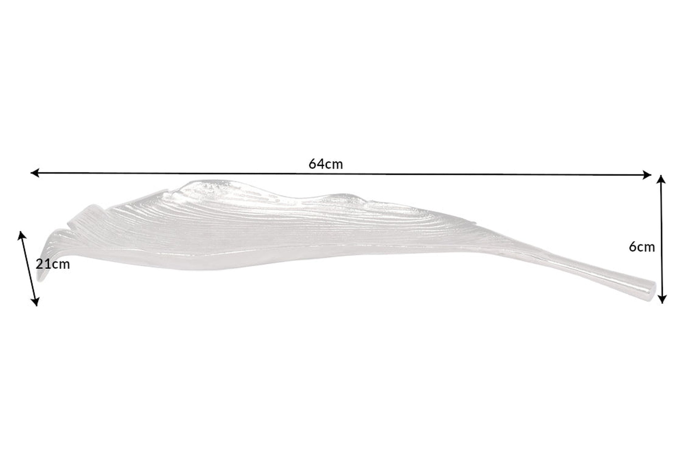 Dekoschale Metall L: 64 cm in Silber Blatt Design Handarbeit Besteck, Diagramm, Handlung, Löffel