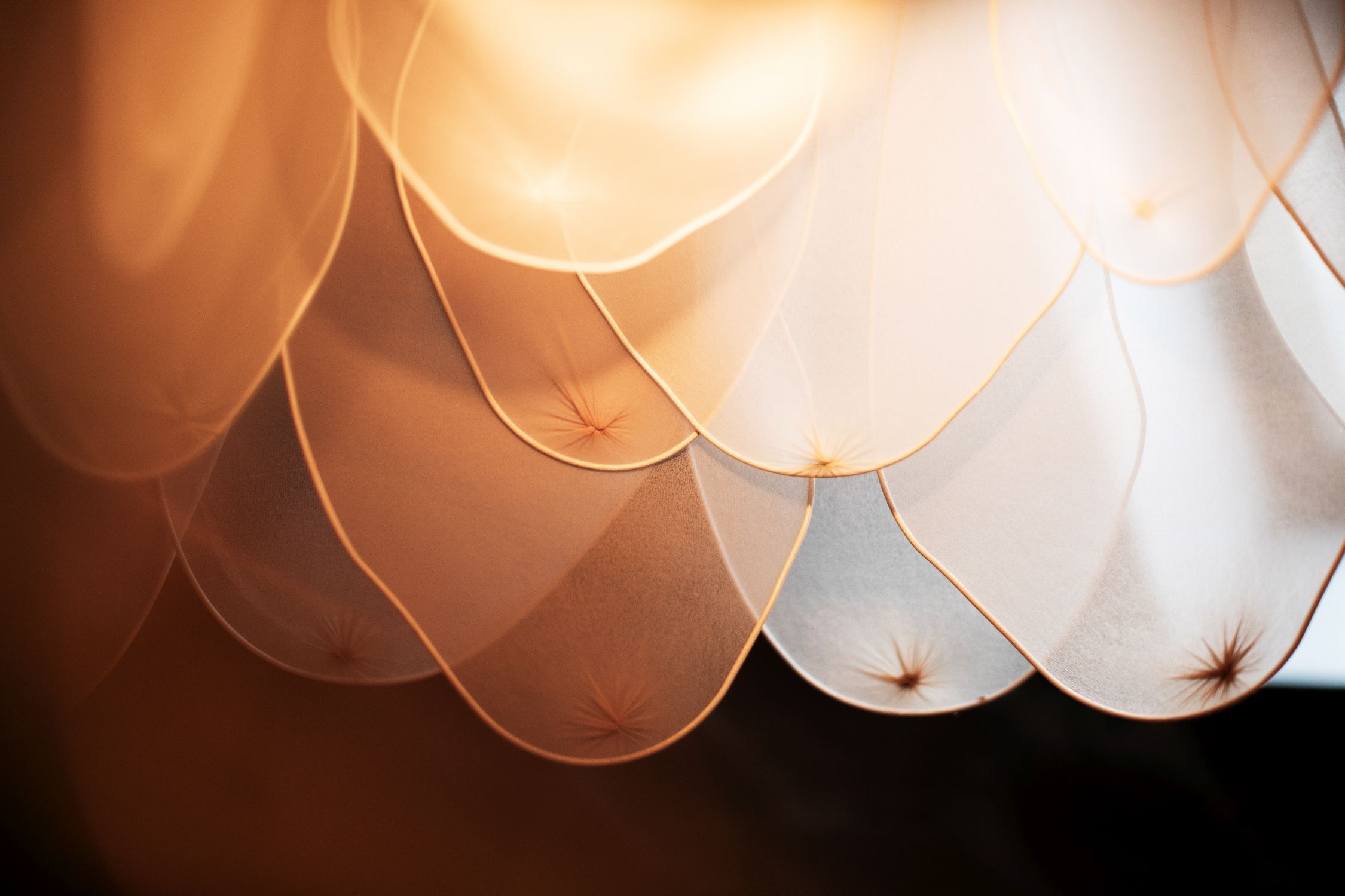 Hängelampe Stoff Metall E27 80 cm breit biegsam Natur Lampe, Lampenschirm