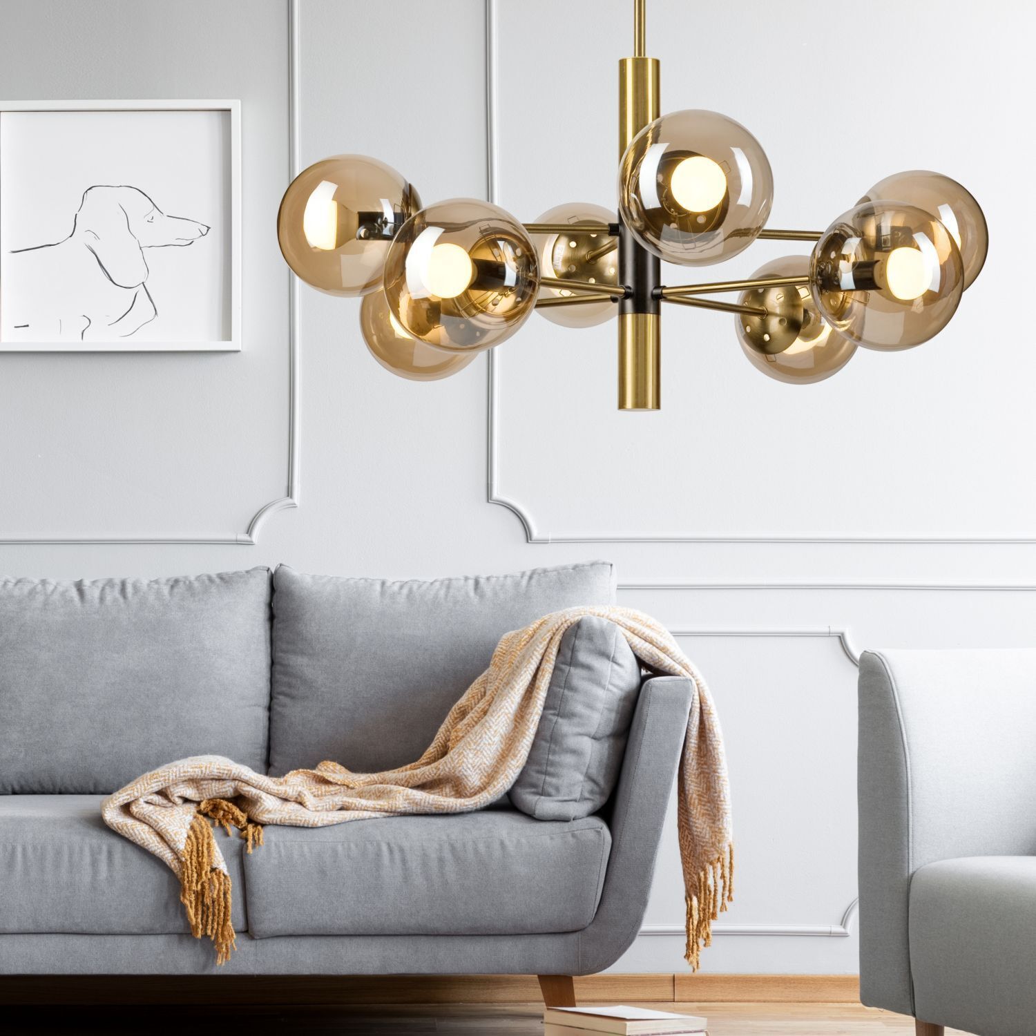 Lampe, Kronleuchter, Couch, Mobiliar