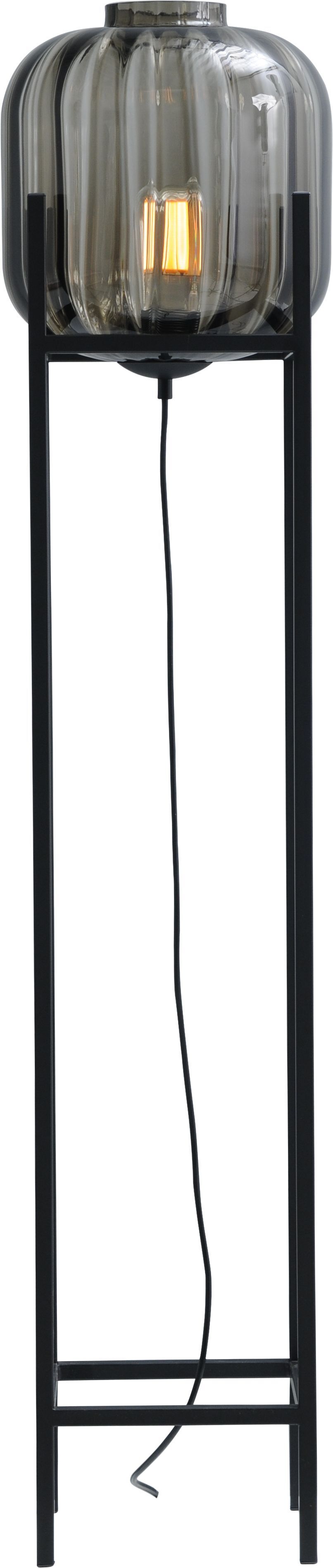 Kleine Stehleuchte Glas Metall 138 cm Schwarz E27