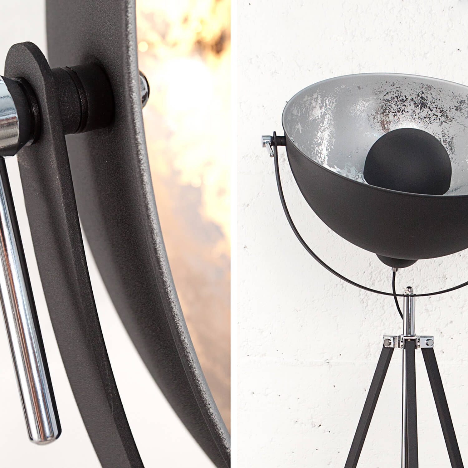 Außergewöhnliche Standleuchte Schwarz beweglich Stativ, Beleuchtung, Sinken, Waschbeckenhahn