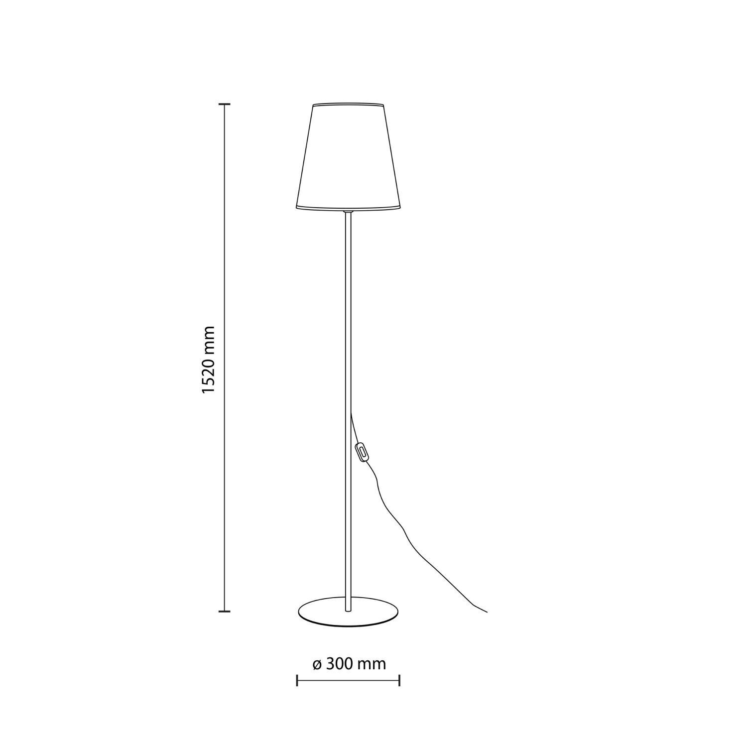 Stehlampe, Weglampenschirm, E27, Standfuß, 150 cm
