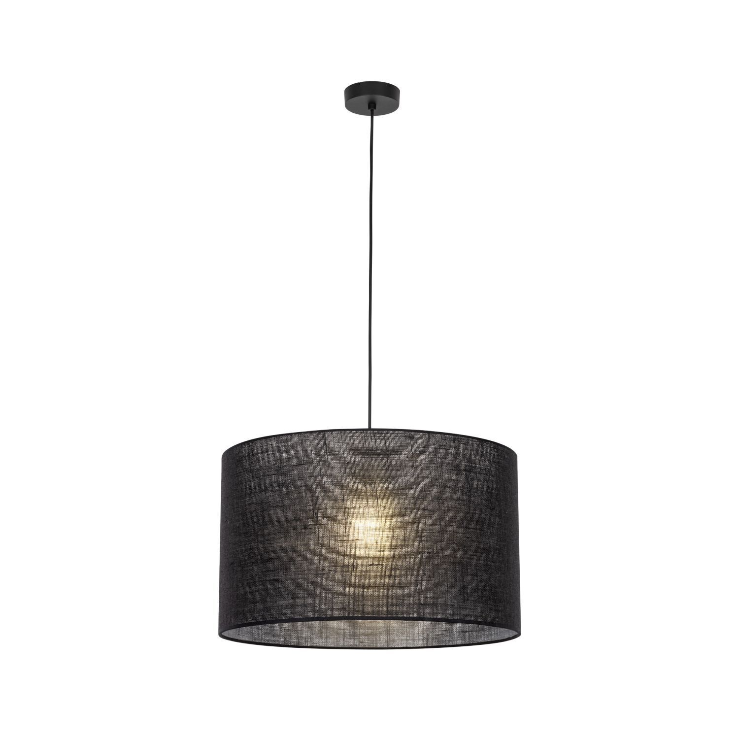 Hängelampe Schwarz Ø 50 cm H: max. 180 cm E27 Stoff