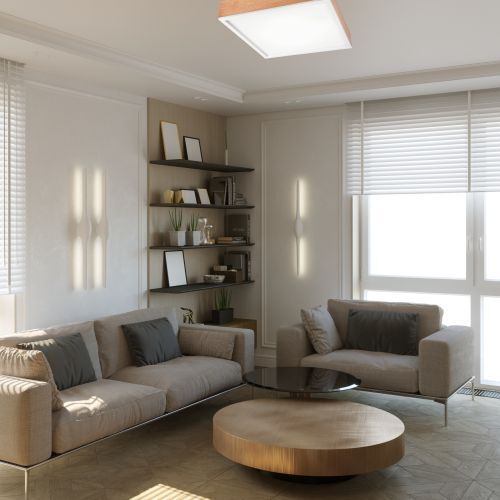 Holz Deckenleuchte Glasschirm E27 B:48 cm blendarm Moebel, Wohnzimmer, Couch, Dekoration für Zuhause, Kaffeetisch