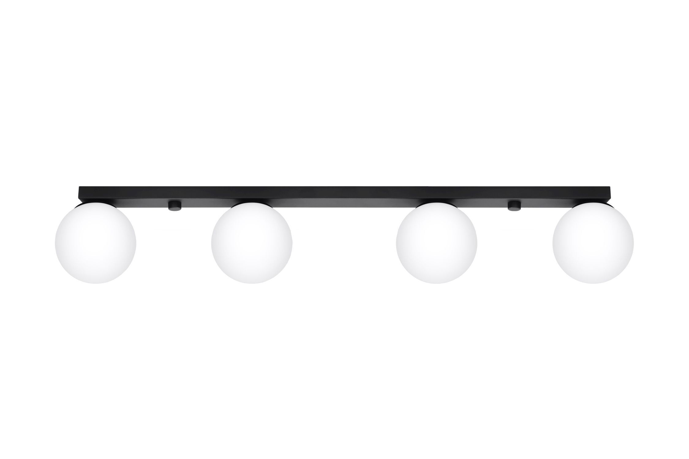 Deckenlampe Glas Metall 88 cm lang Weiß Schwarz 4x G9