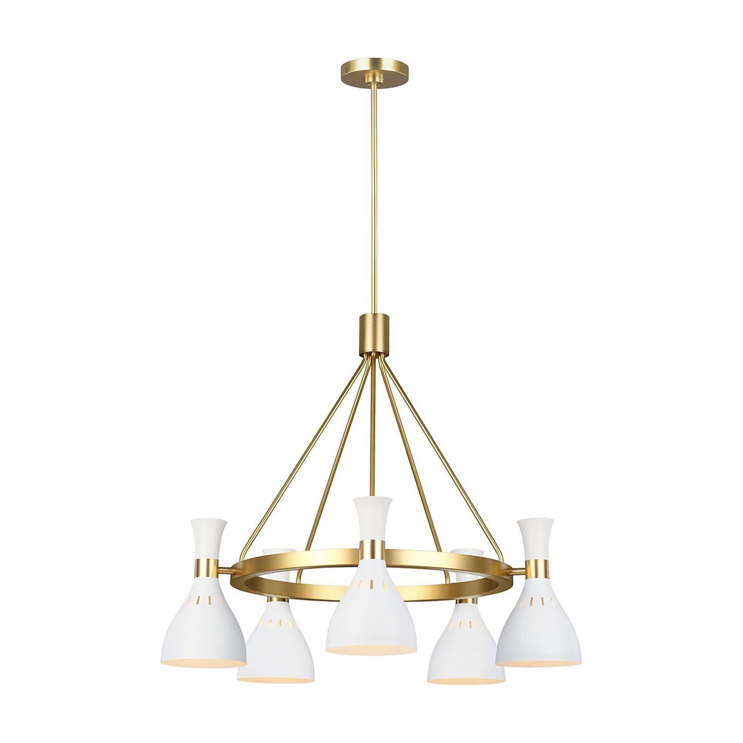 Deckenlampe Metall in Weiß Messing Ø81cm Retro