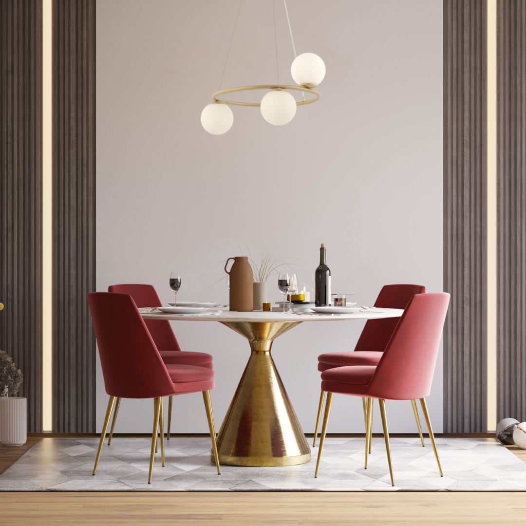 Runde Pendelleuchte Metall Glas Gold Ø48 cm dekorativ